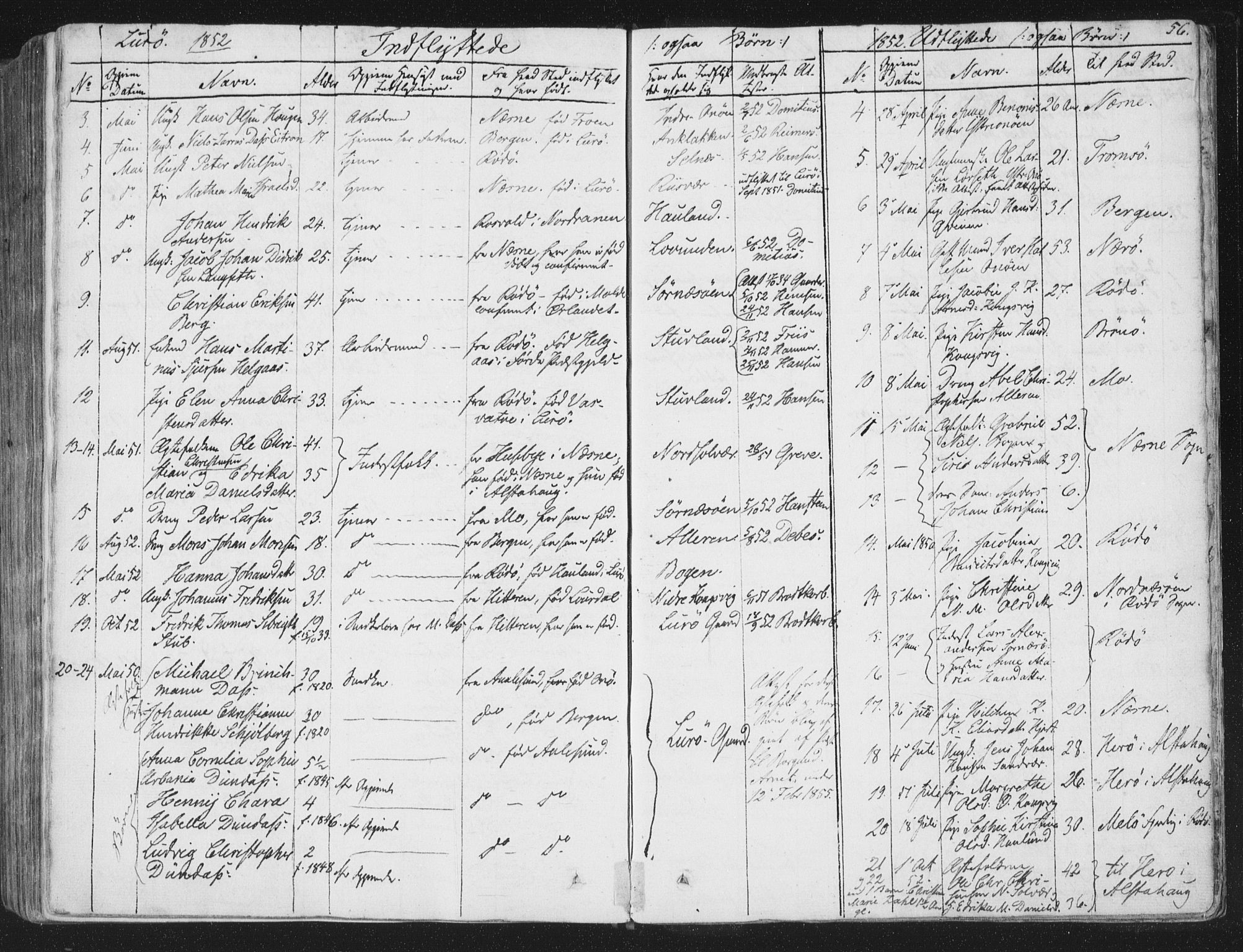 Ministerialprotokoller, klokkerbøker og fødselsregistre - Nordland, SAT/A-1459/839/L0566: Parish register (official) no. 839A03, 1825-1862, p. 56