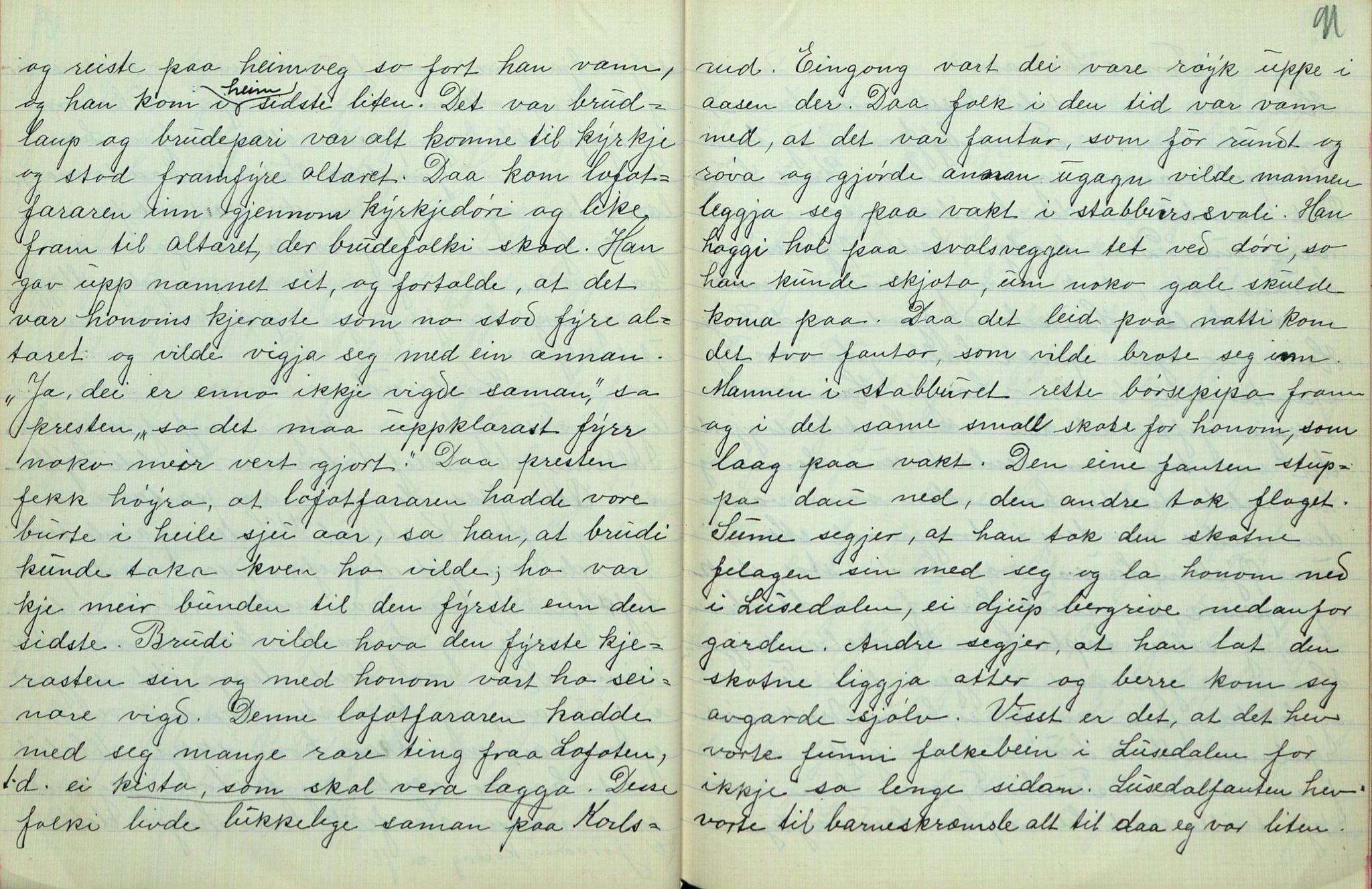 Rikard Berge, TEMU/TGM-A-1003/F/L0007/0004: 251-299 / 254 Gamalt fraa Tinn I, 1912-1913, p. 90-91