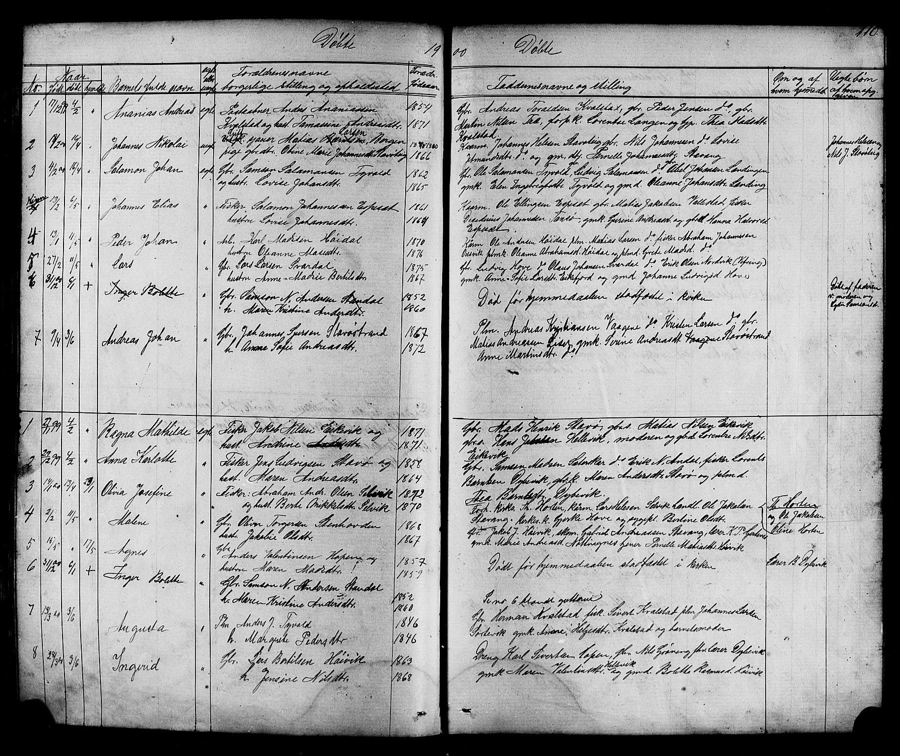 Kinn sokneprestembete, AV/SAB-A-80801/H/Hab/Habc/L0002: Parish register (copy) no. C 2, 1869-1918, p. 110