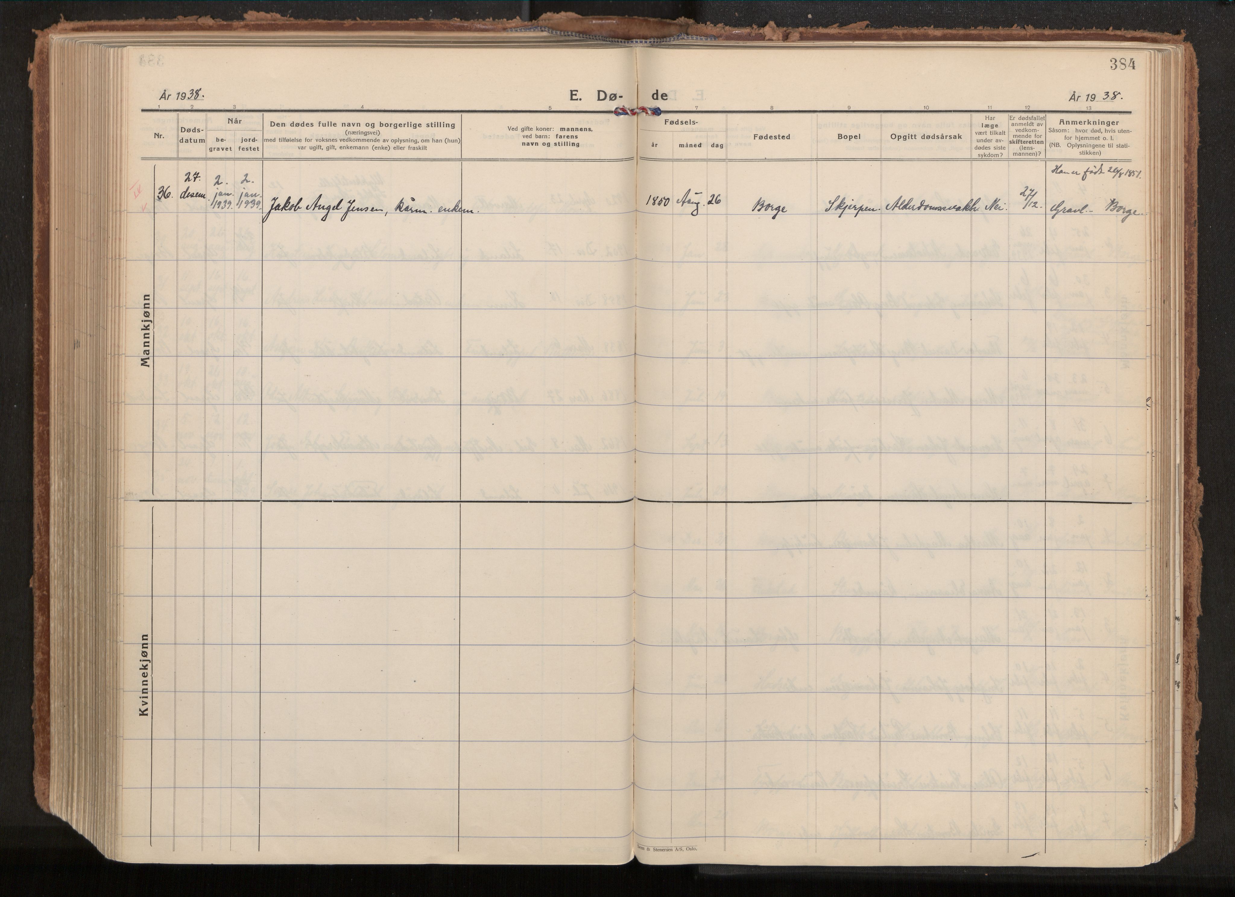 Ministerialprotokoller, klokkerbøker og fødselsregistre - Nordland, AV/SAT-A-1459/880/L1137: Parish register (official) no. 880A11, 1927-1944, p. 384