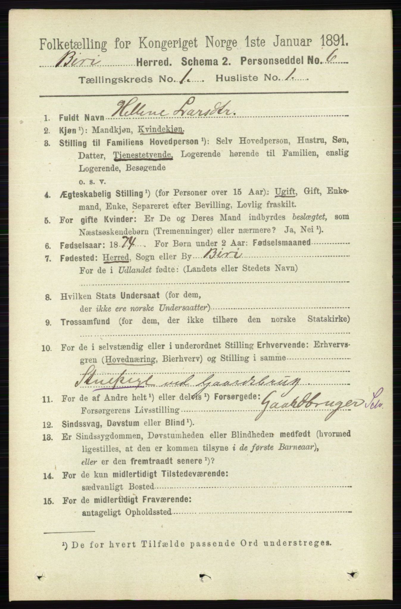 RA, 1891 census for 0525 Biri, 1891, p. 112