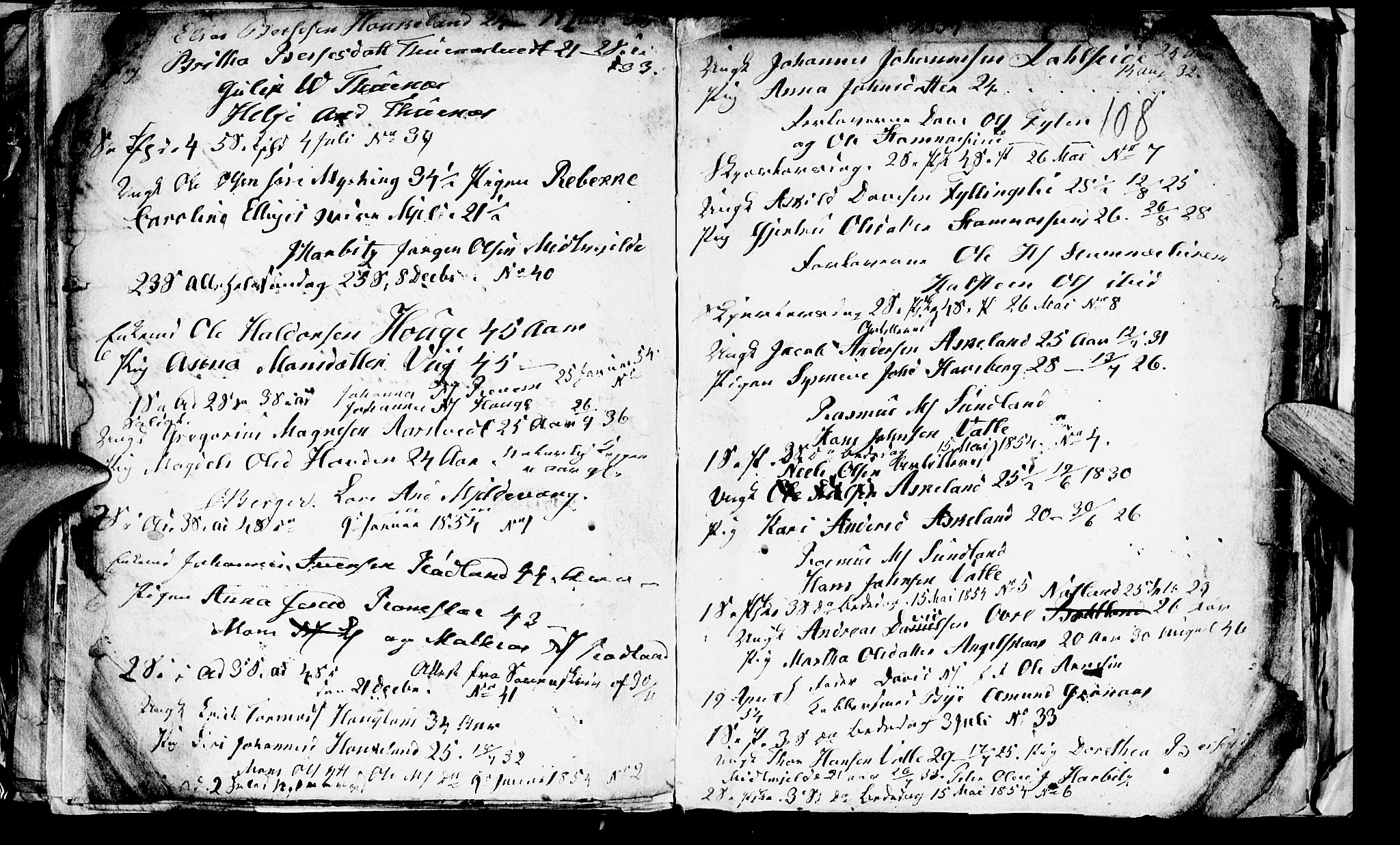 Haus sokneprestembete, AV/SAB-A-75601/H/Hab: Parish register (copy) no. A 1, 1830-1855, p. 108