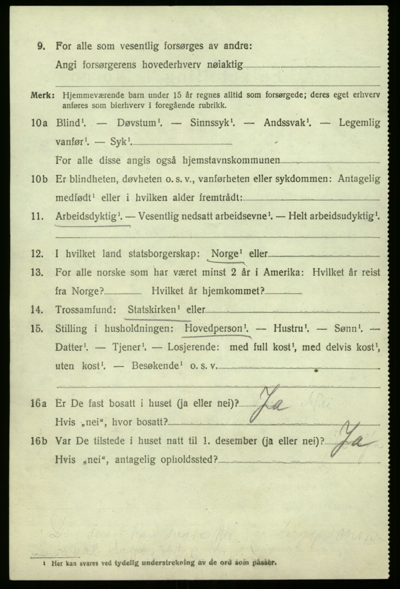 SAB, 1920 census for Masfjorden, 1920, p. 3664