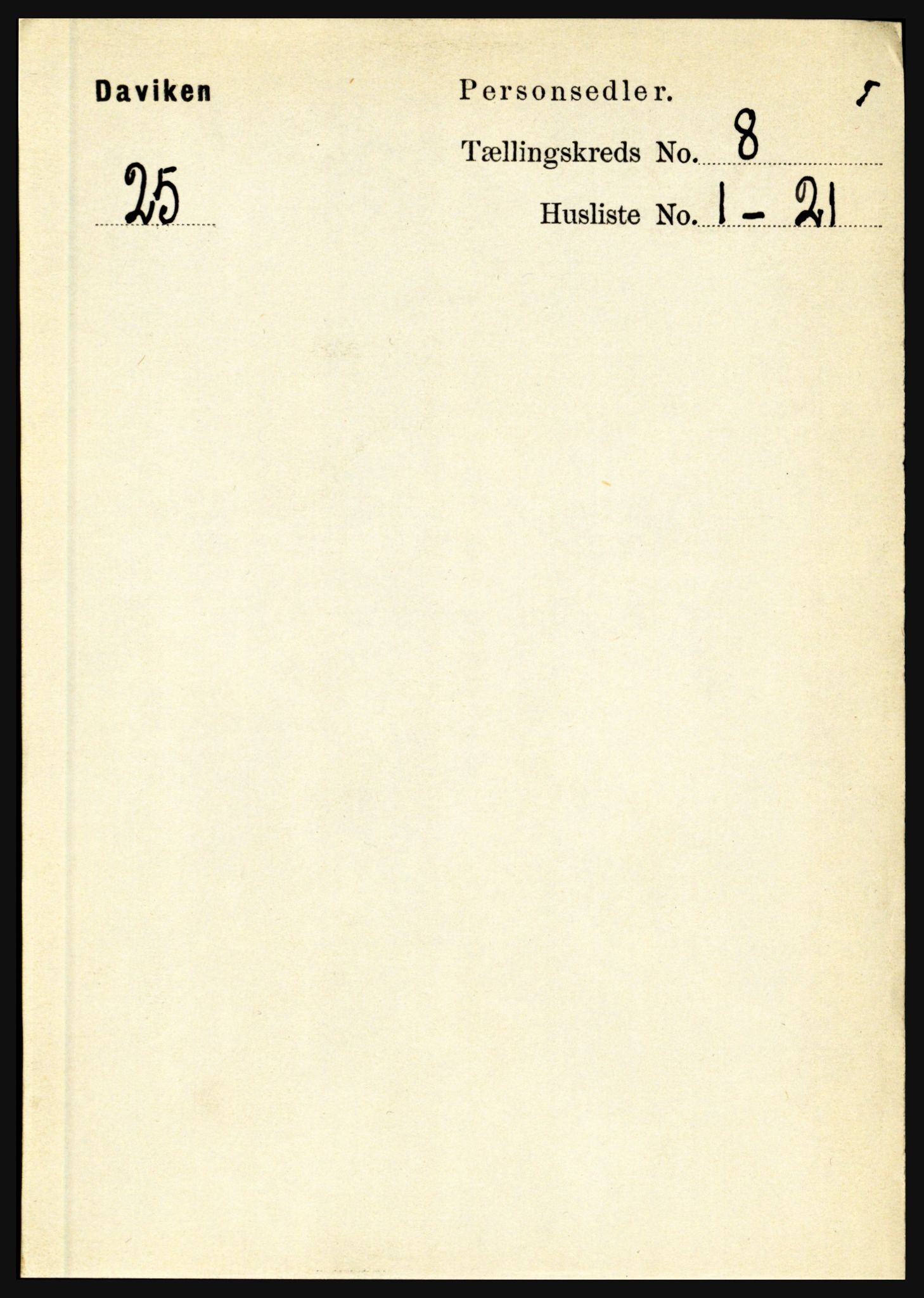 RA, 1891 census for 1442 Davik, 1891, p. 3277