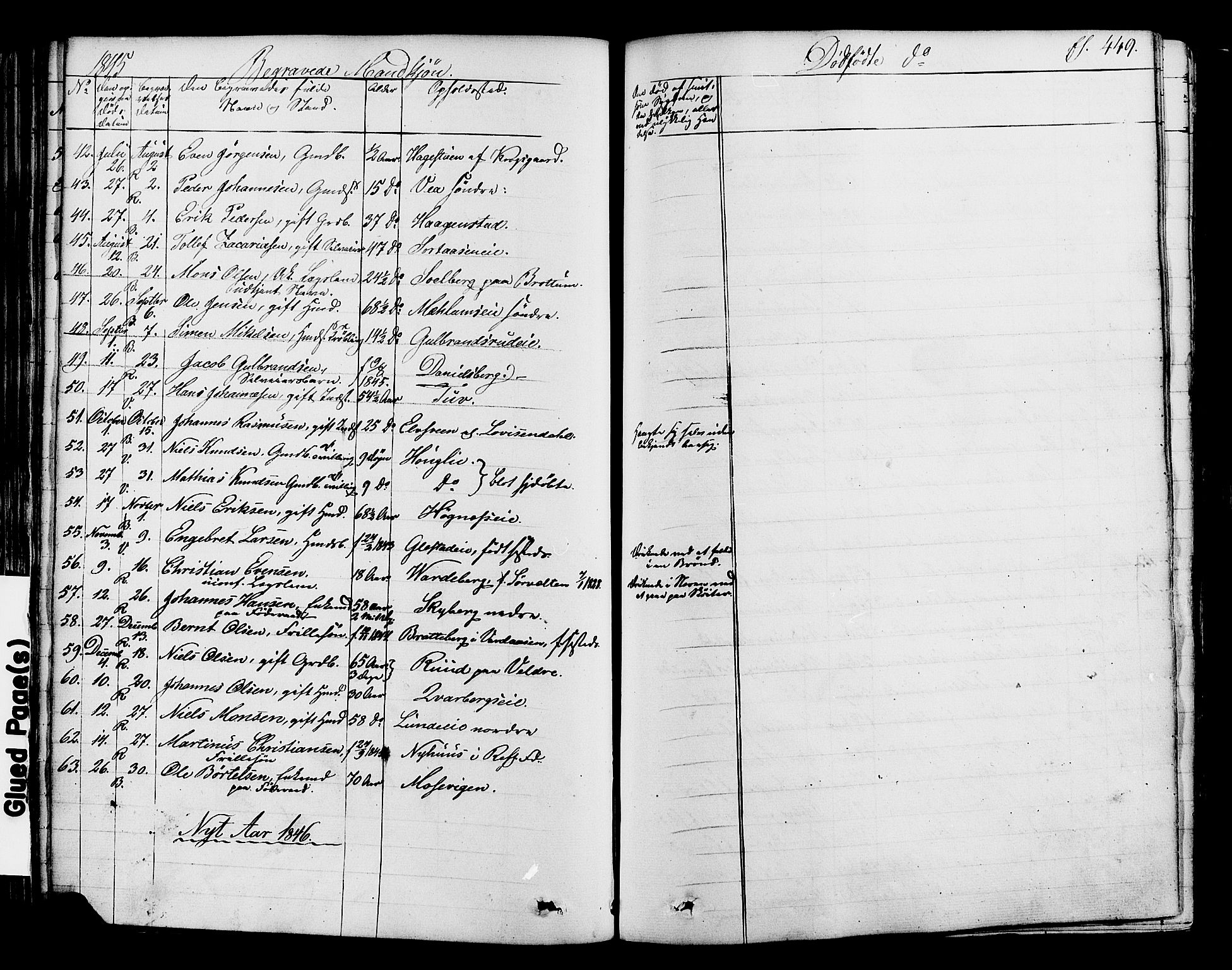Ringsaker prestekontor, SAH/PREST-014/K/Ka/L0008: Parish register (official) no. 8, 1837-1850, p. 449