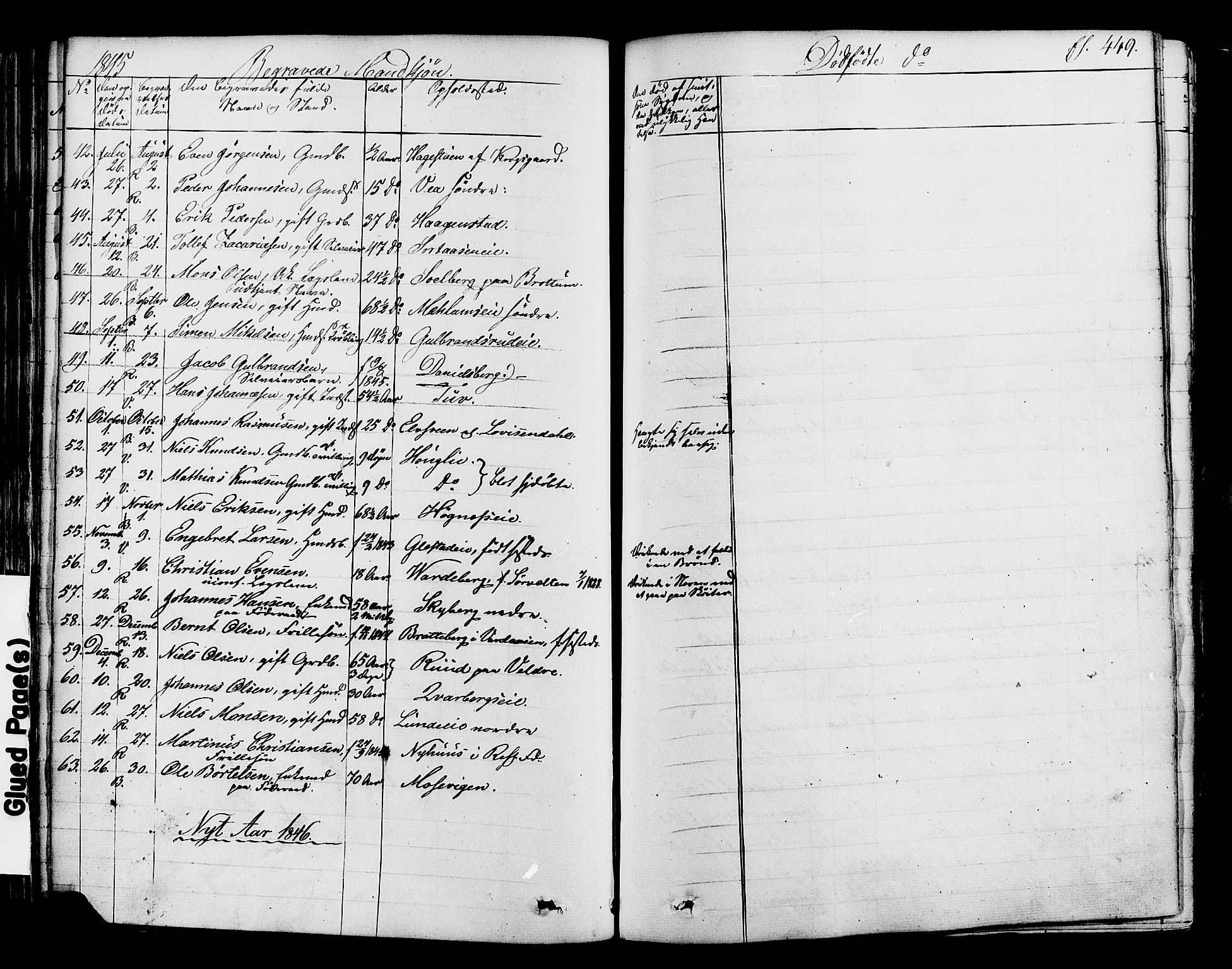 Ringsaker prestekontor, AV/SAH-PREST-014/K/Ka/L0008: Parish register (official) no. 8, 1837-1850, p. 449