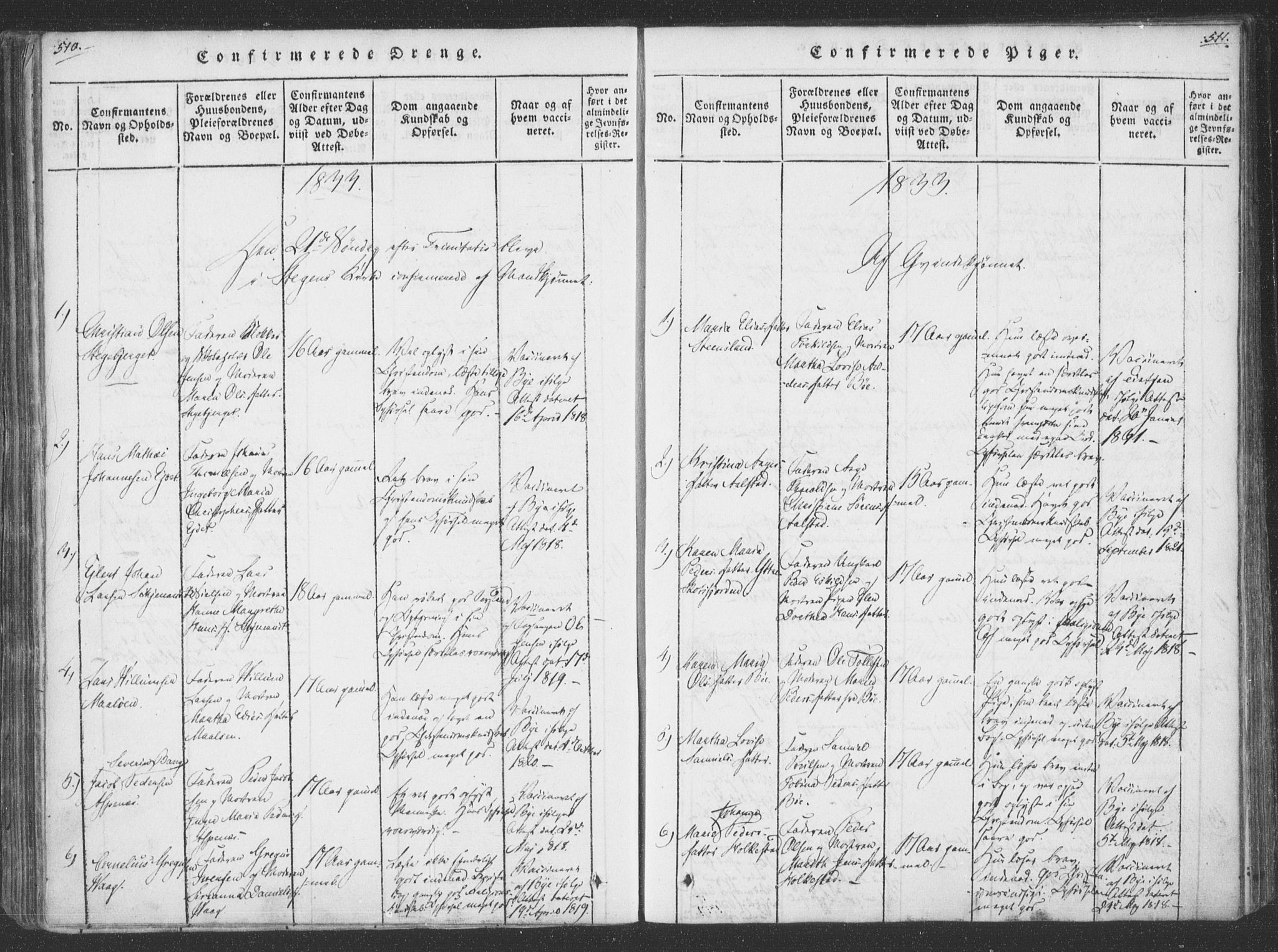 Ministerialprotokoller, klokkerbøker og fødselsregistre - Nordland, SAT/A-1459/855/L0798: Parish register (official) no. 855A06, 1821-1835, p. 510-511