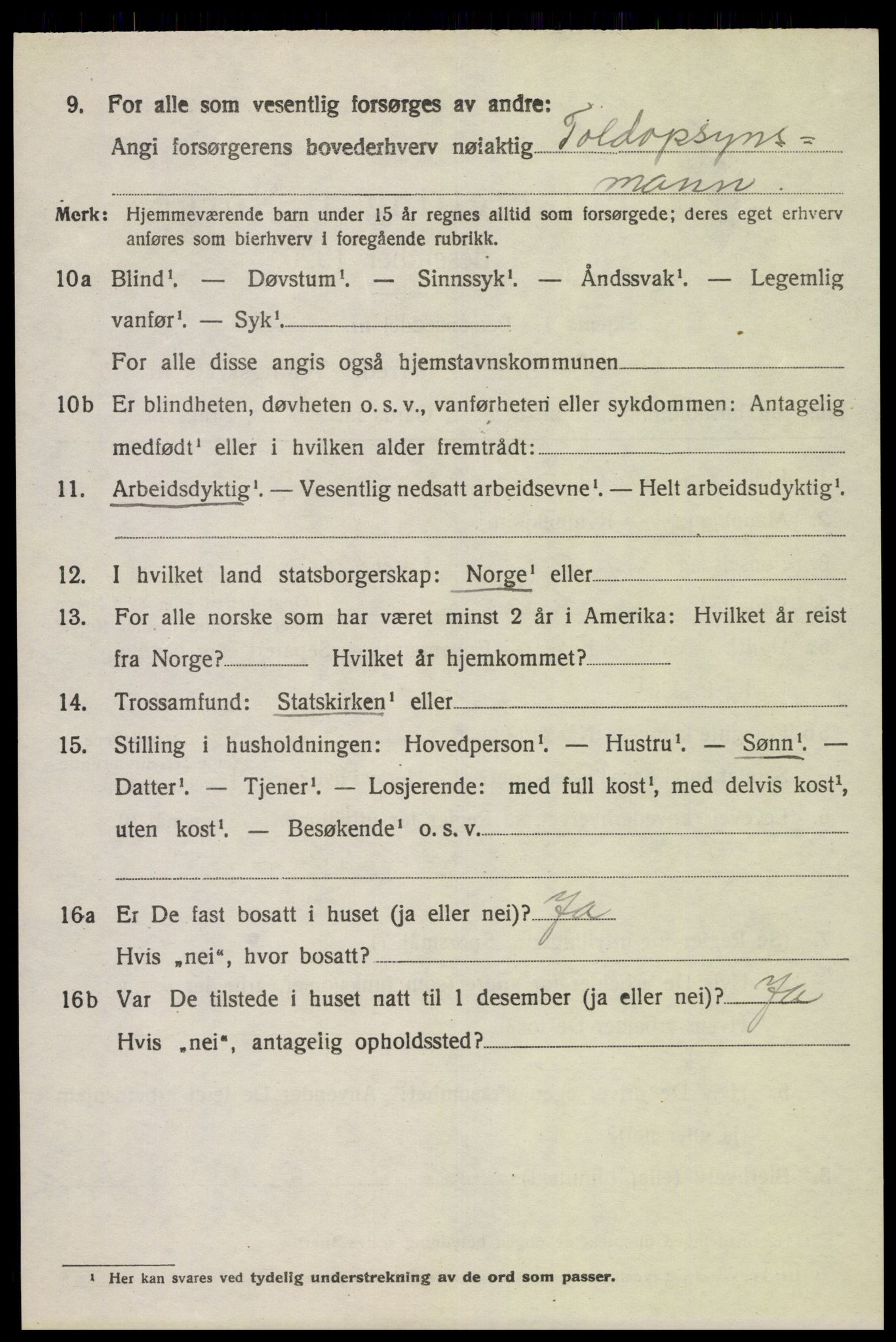 SAK, 1920 census for Hidra, 1920, p. 4087