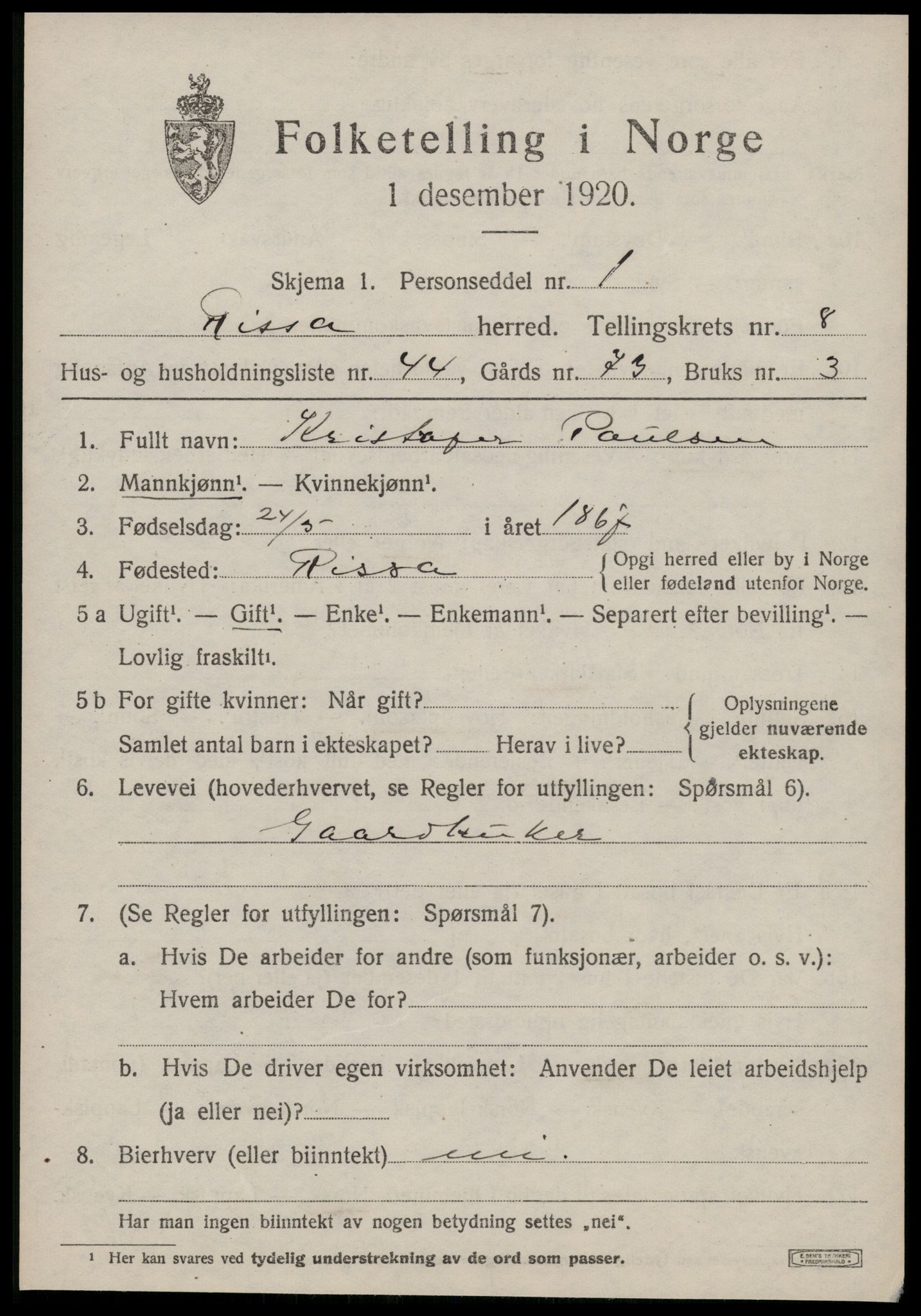 SAT, 1920 census for Rissa, 1920, p. 5943