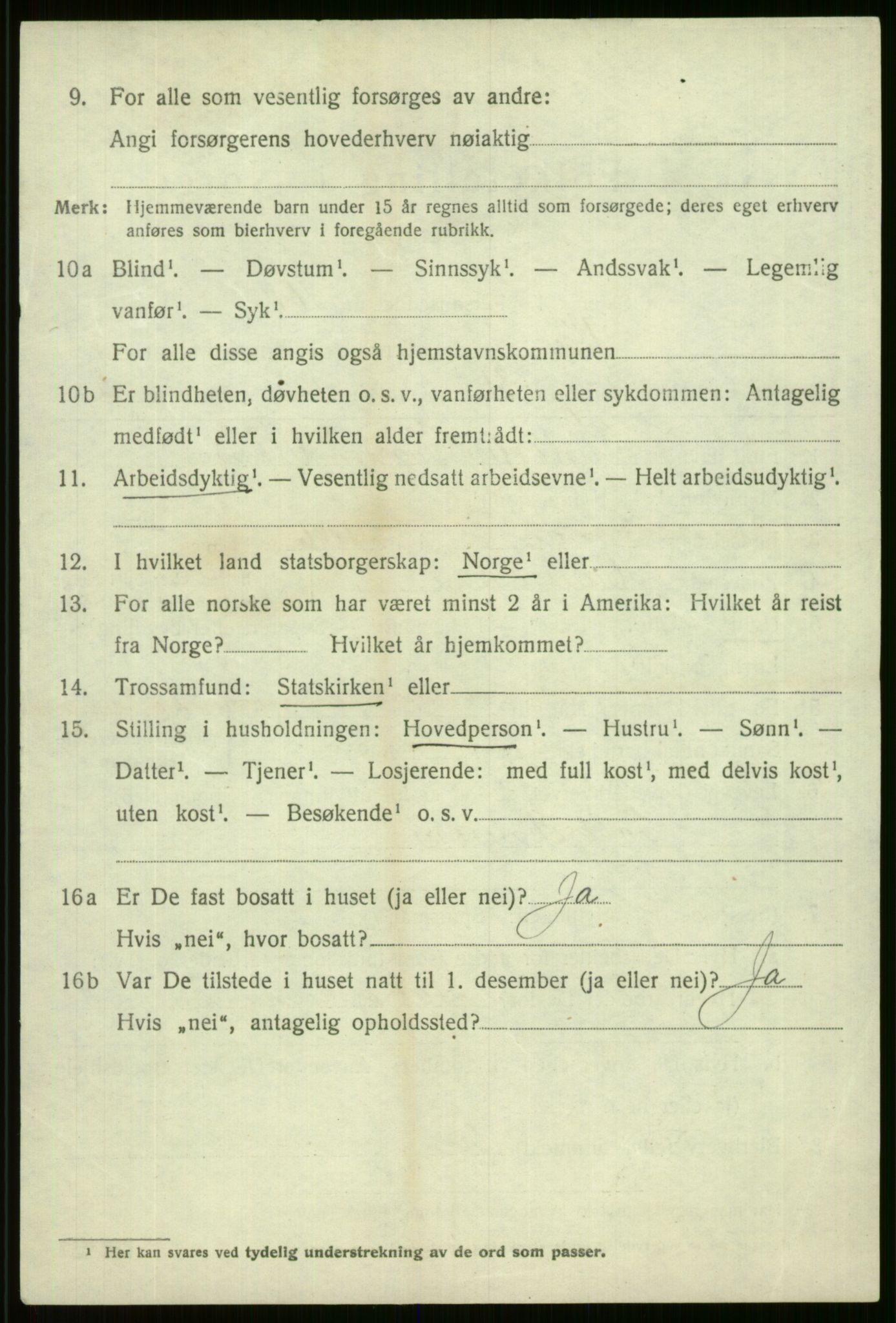 SAB, 1920 census for Voss, 1920, p. 13918