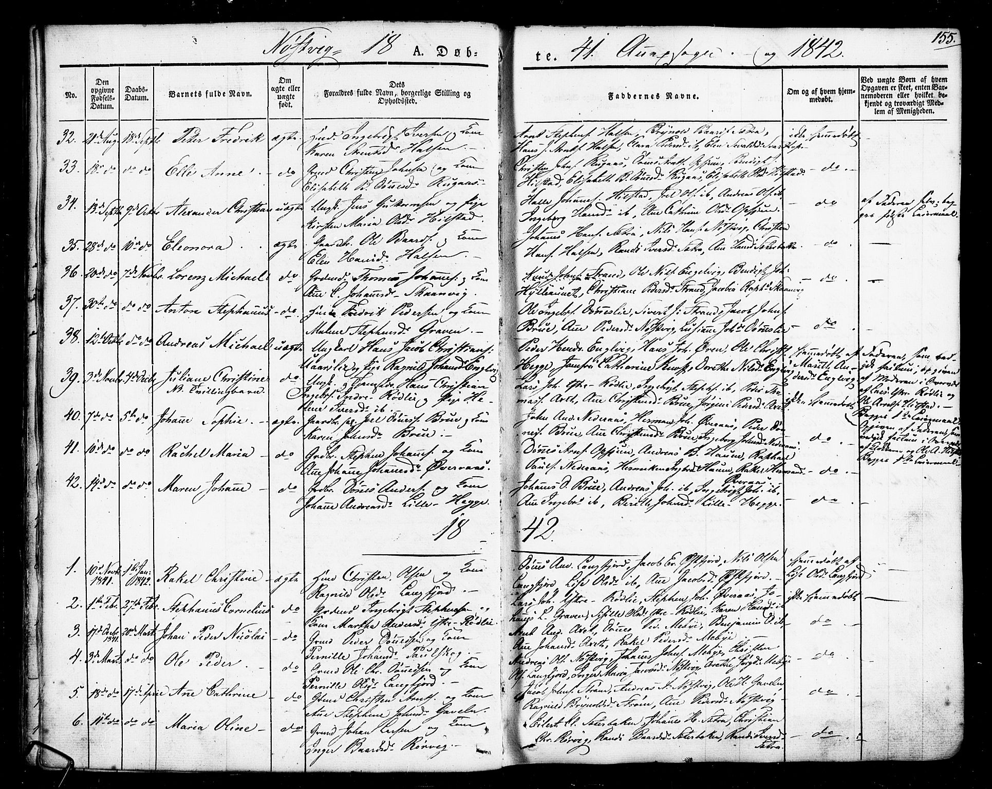 Ministerialprotokoller, klokkerbøker og fødselsregistre - Nordland, SAT/A-1459/814/L0224: Parish register (official) no. 814A05, 1834-1874, p. 155