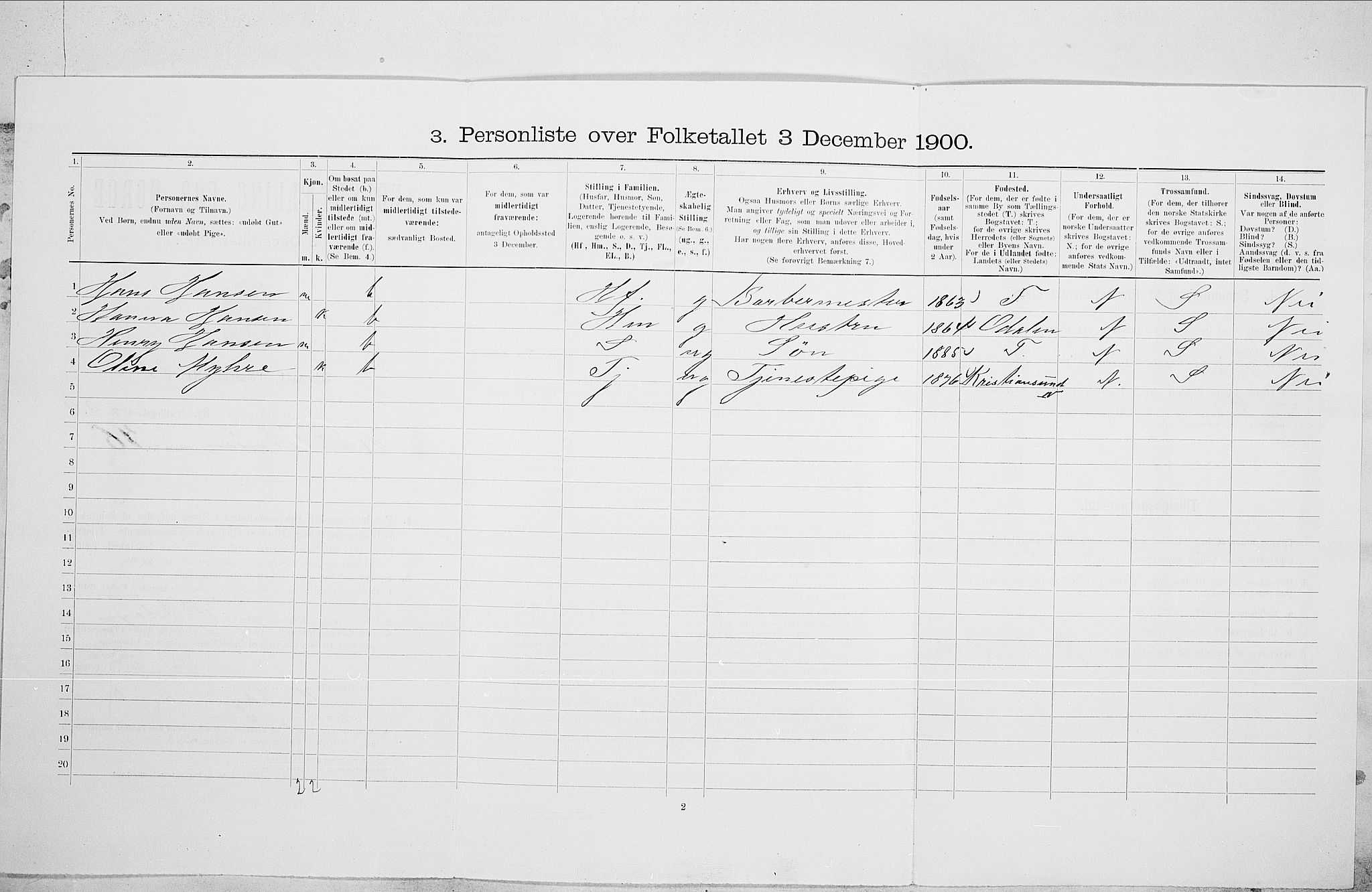 SAO, 1900 census for Kristiania, 1900, p. 76752