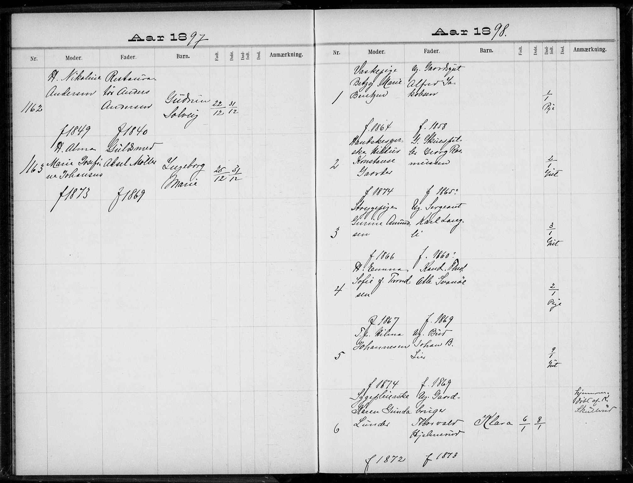 Rikshospitalet prestekontor Kirkebøker, AV/SAO-A-10309b/K/L0004/0003: Baptism register no. 4.3, 1897-1899