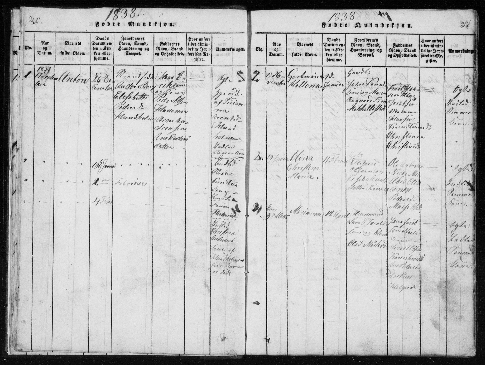 Ministerialprotokoller, klokkerbøker og fødselsregistre - Nordland, AV/SAT-A-1459/801/L0027: Parish register (copy) no. 801C02, 1835-1845, p. 30-31