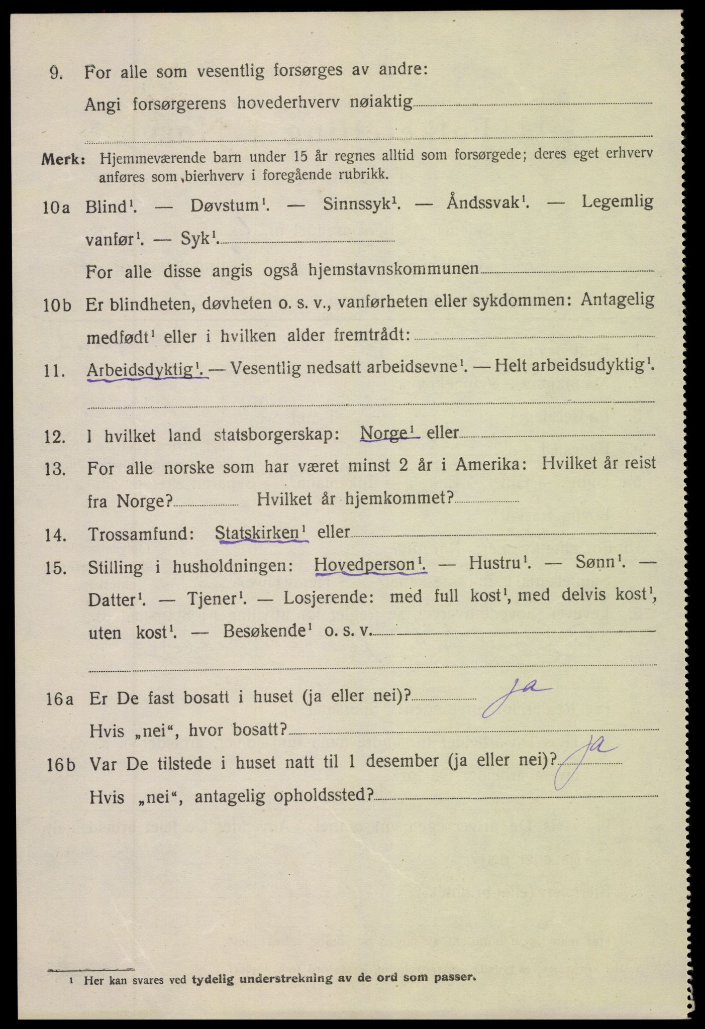 SAK, 1920 census for Lillesand, 1920, p. 2888