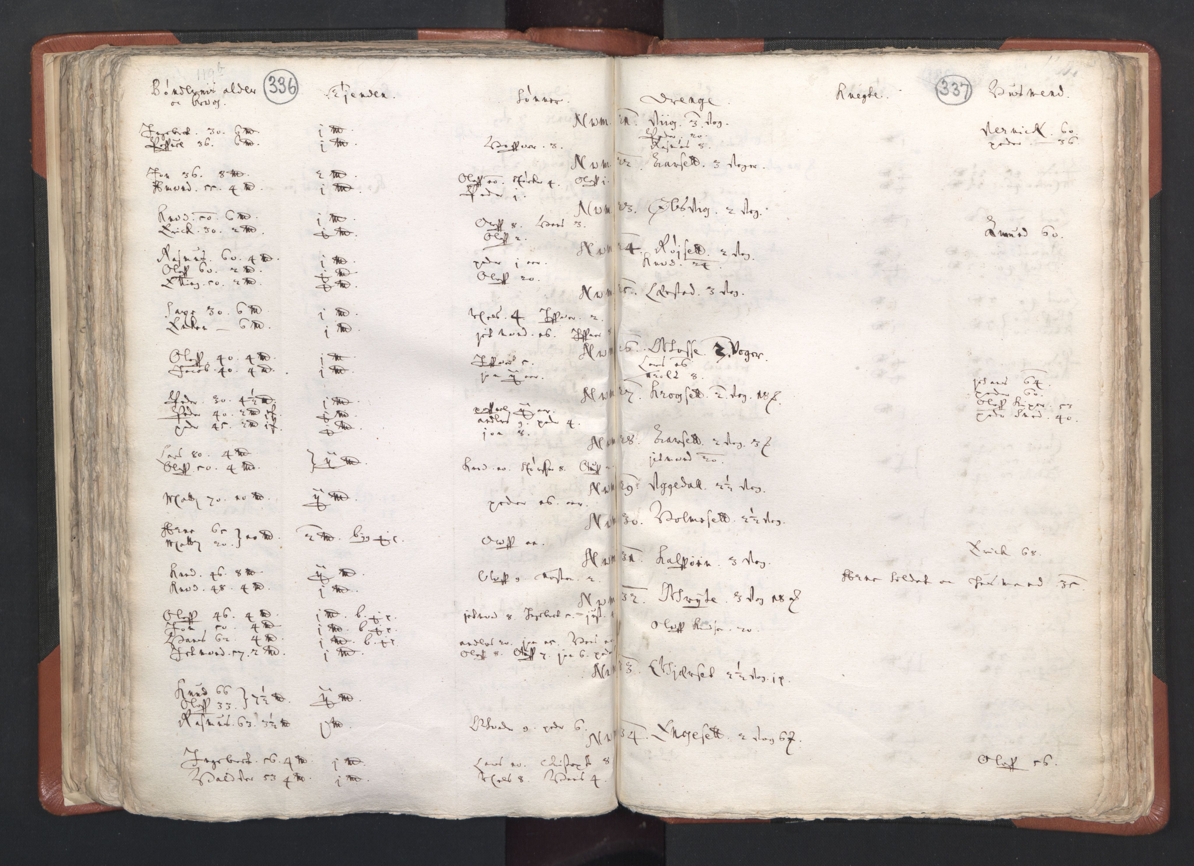 RA, Vicar's Census 1664-1666, no. 26: Sunnmøre deanery, 1664-1666, p. 336-337