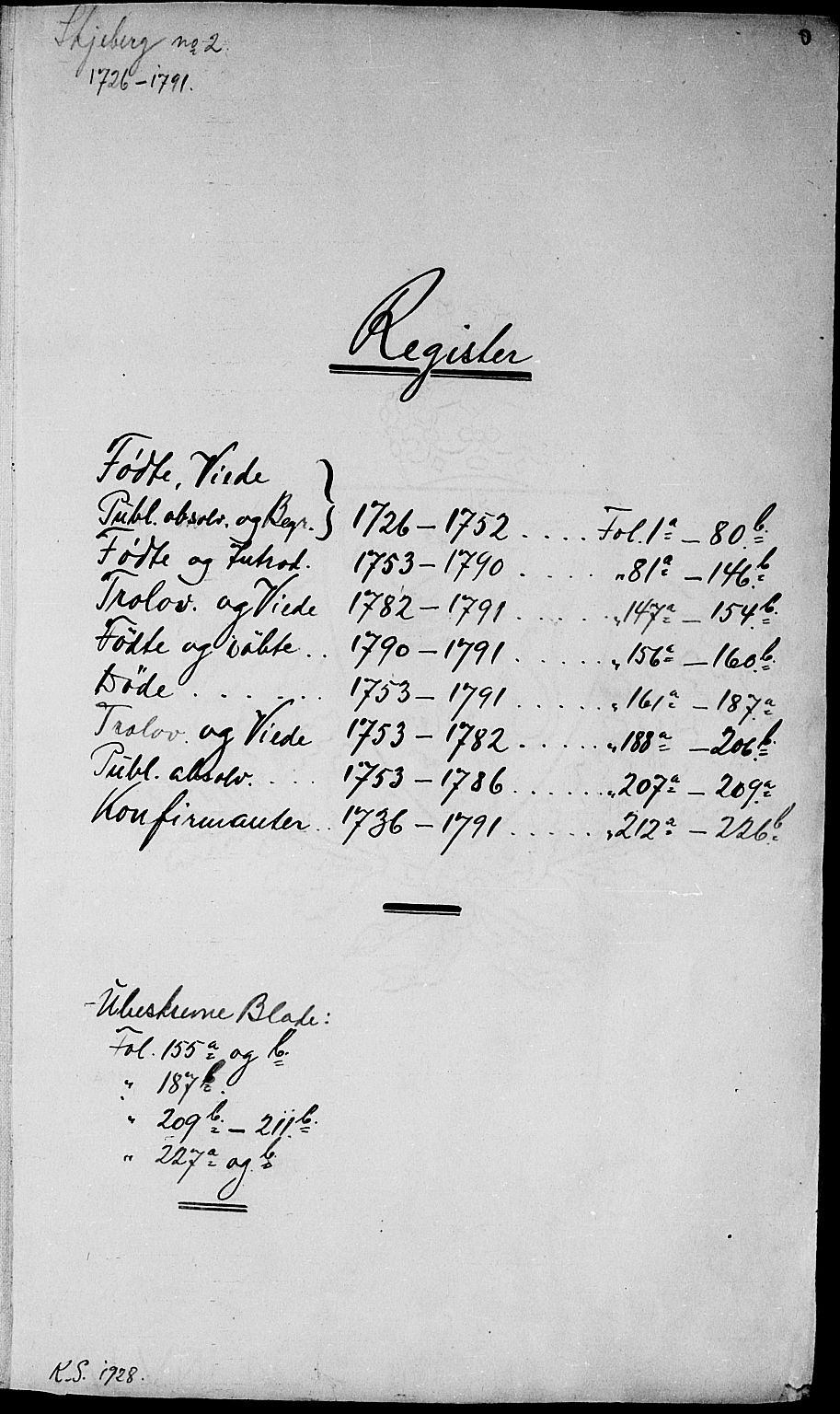 Skjeberg prestekontor Kirkebøker, SAO/A-10923/F/Fa/L0002: Parish register (official) no. I 2, 1726-1791