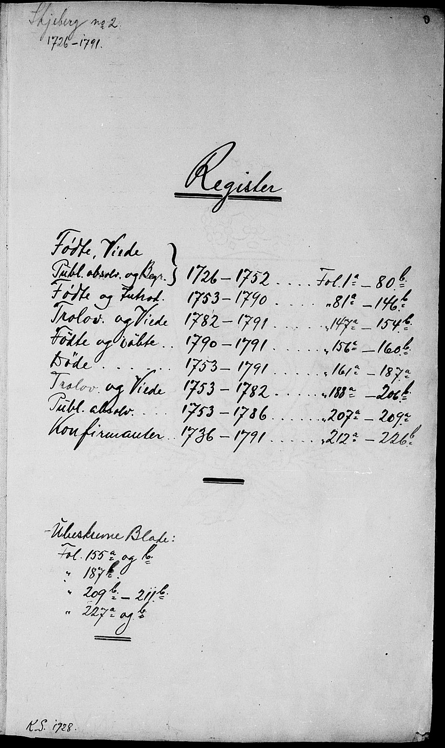 Skjeberg prestekontor Kirkebøker, AV/SAO-A-10923/F/Fa/L0002: Parish register (official) no. I 2, 1726-1791