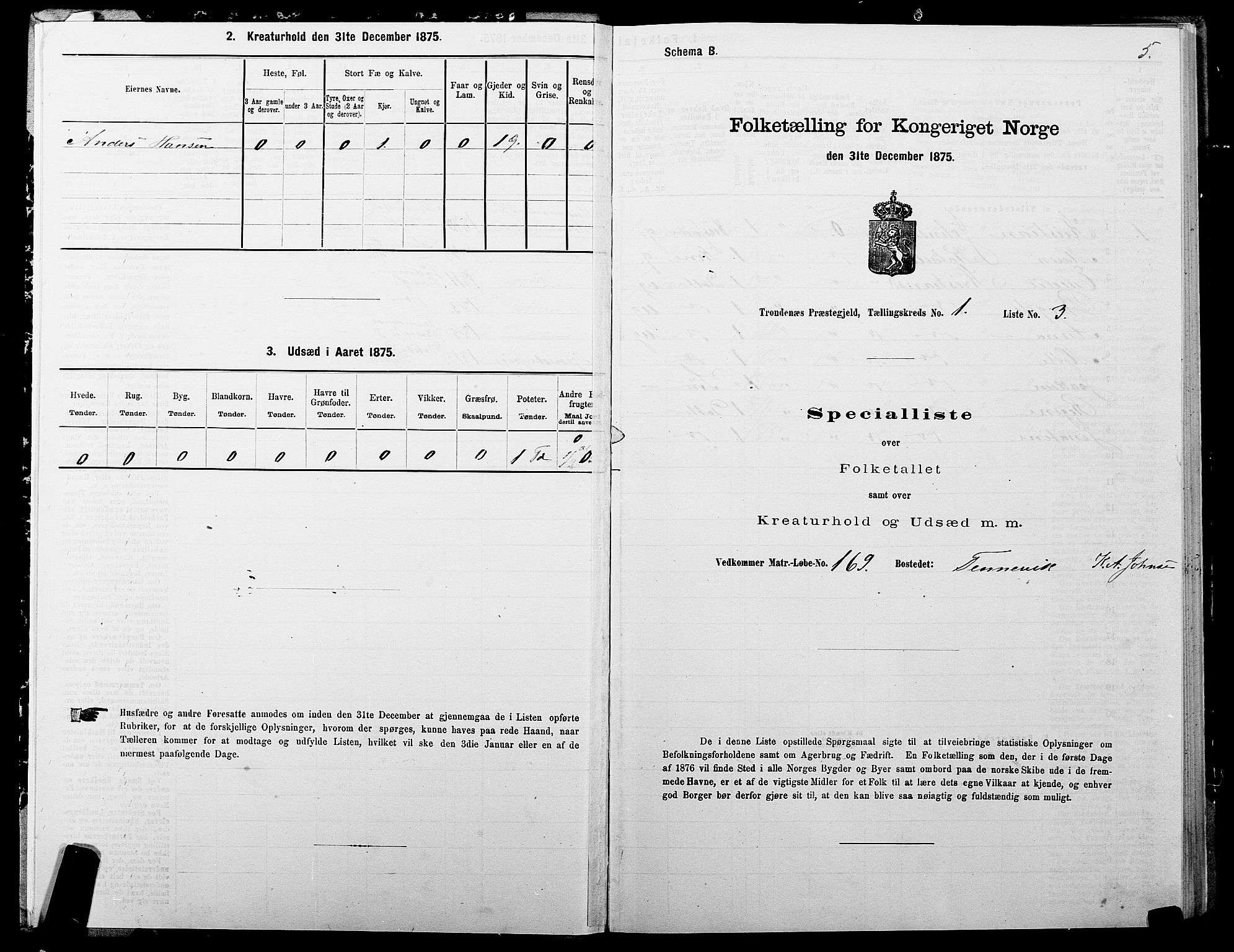 SATØ, 1875 census for 1914P Trondenes, 1875, p. 1005