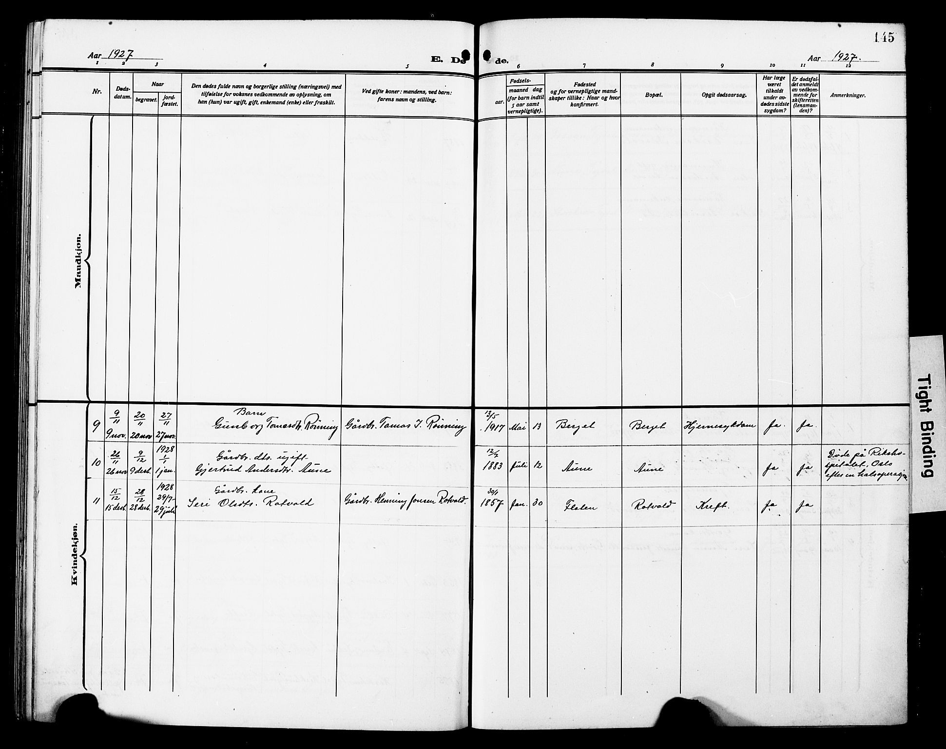 Ministerialprotokoller, klokkerbøker og fødselsregistre - Sør-Trøndelag, SAT/A-1456/698/L1168: Parish register (copy) no. 698C05, 1908-1930, p. 145