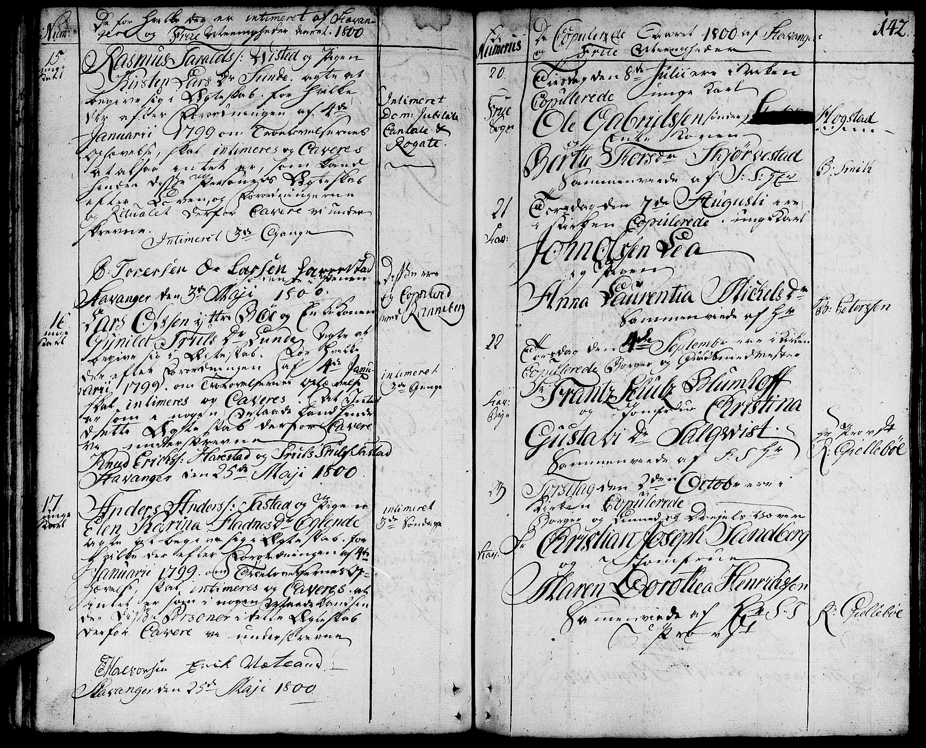 Domkirken sokneprestkontor, AV/SAST-A-101812/001/30/30BA/L0006: Parish register (official) no. A 6, 1783-1815, p. 142