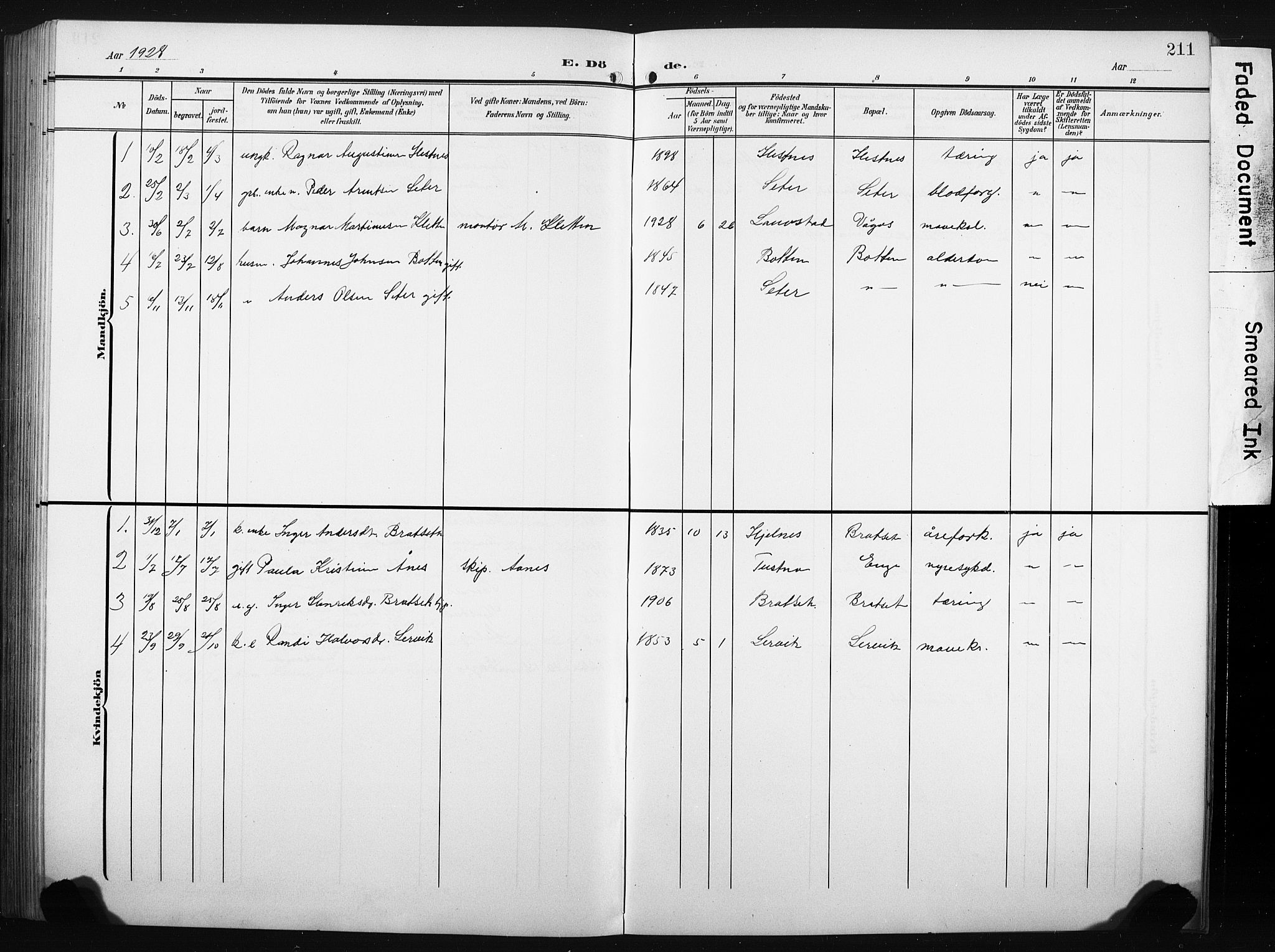 Ministerialprotokoller, klokkerbøker og fødselsregistre - Møre og Romsdal, AV/SAT-A-1454/580/L0927: Parish register (copy) no. 580C02, 1904-1932, p. 211