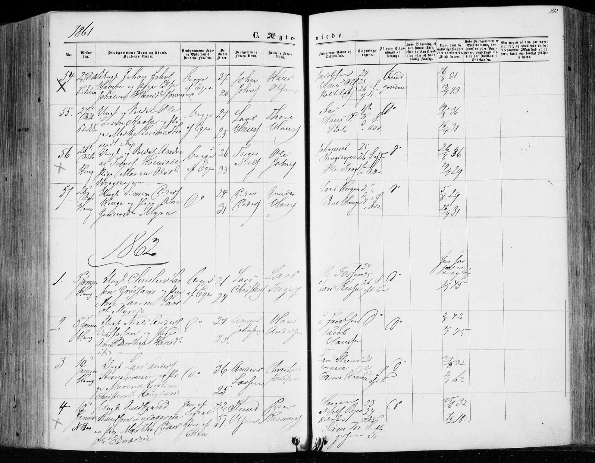 Eiker kirkebøker, SAKO/A-4/F/Fa/L0016: Parish register (official) no. I 16, 1860-1868, p. 433