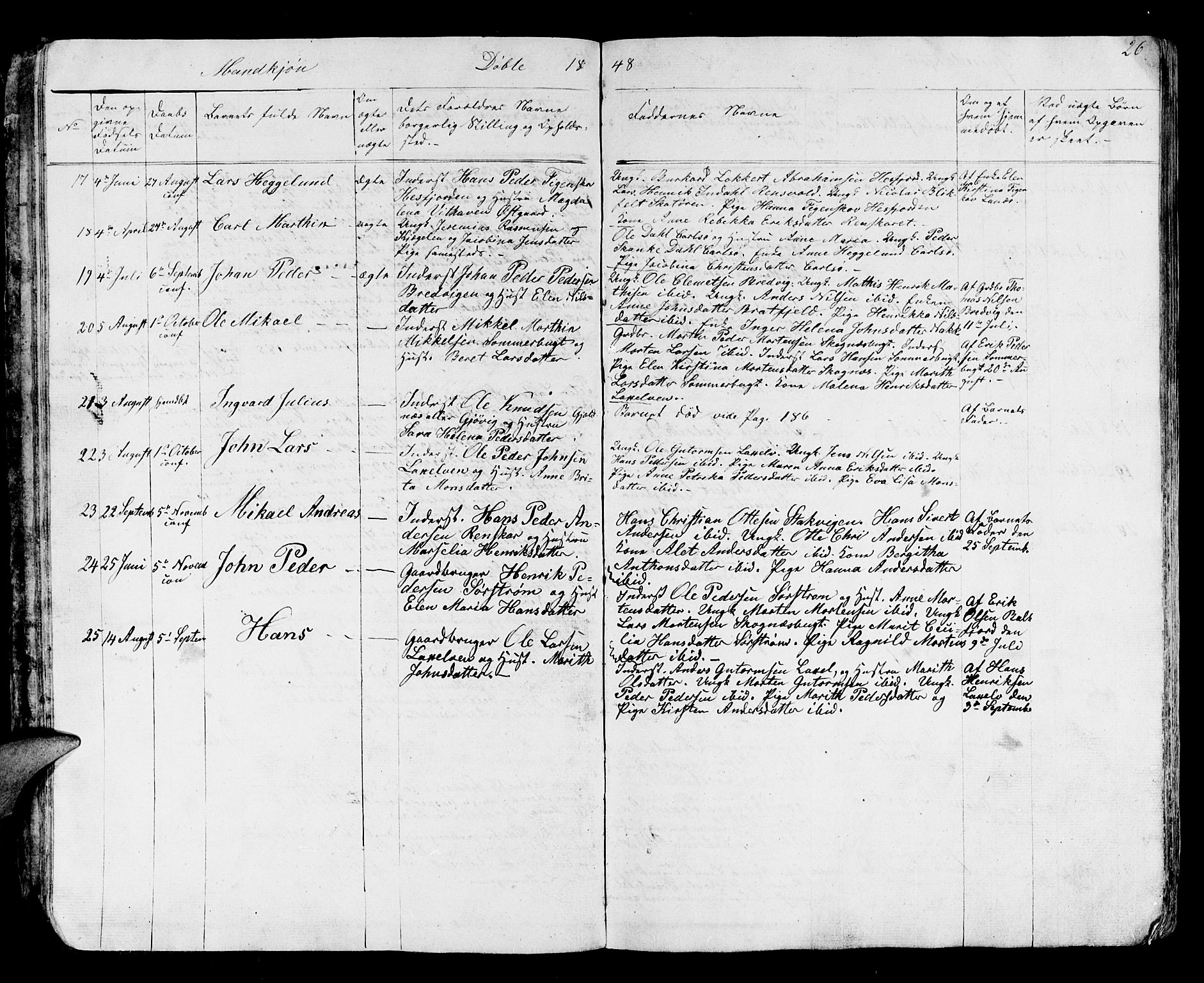 Karlsøy sokneprestembete, AV/SATØ-S-1299/H/Ha/Hab/L0002klokker: Parish register (copy) no. 2, 1843-1861, p. 26