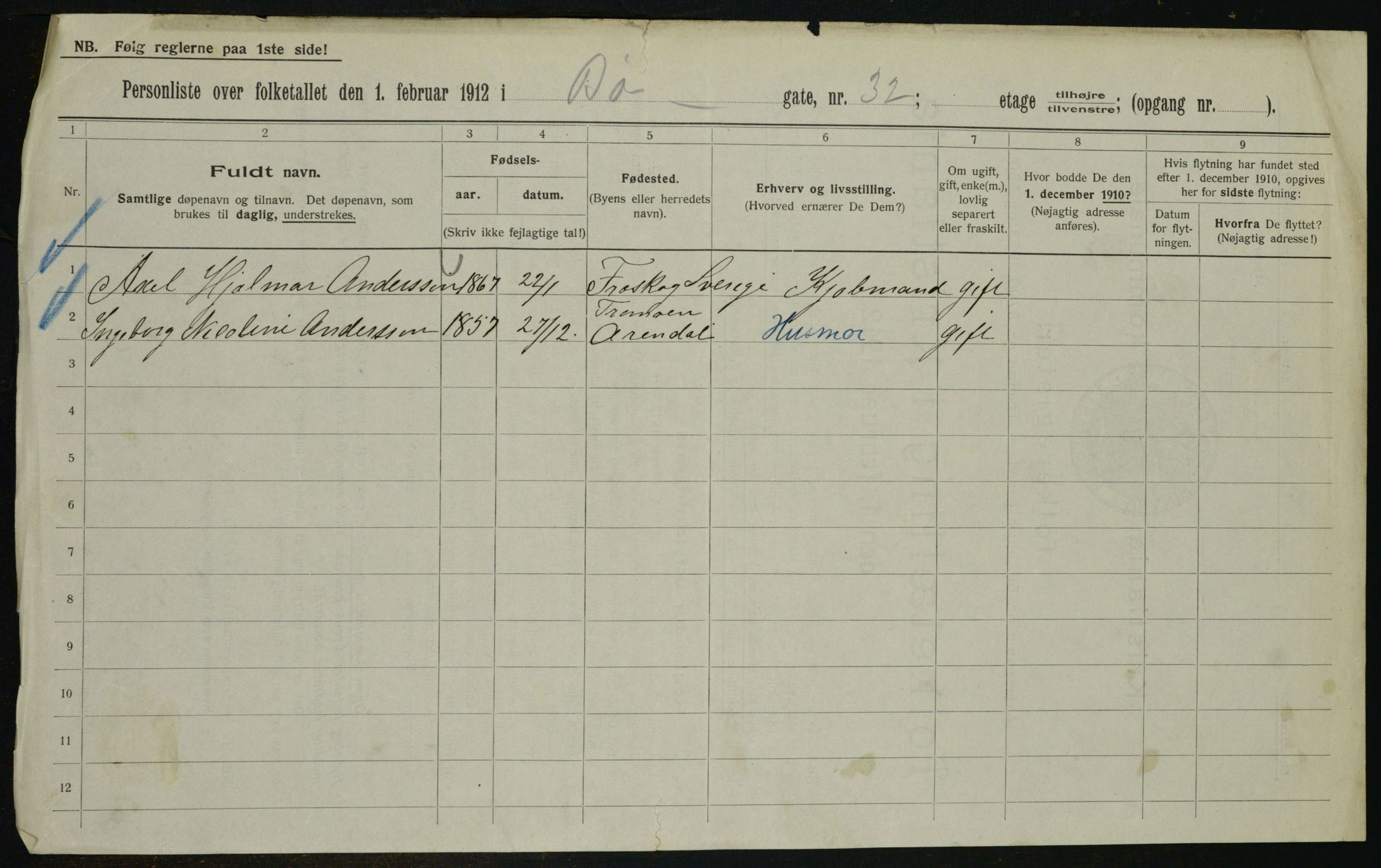 OBA, Municipal Census 1912 for Kristiania, 1912, p. 11236