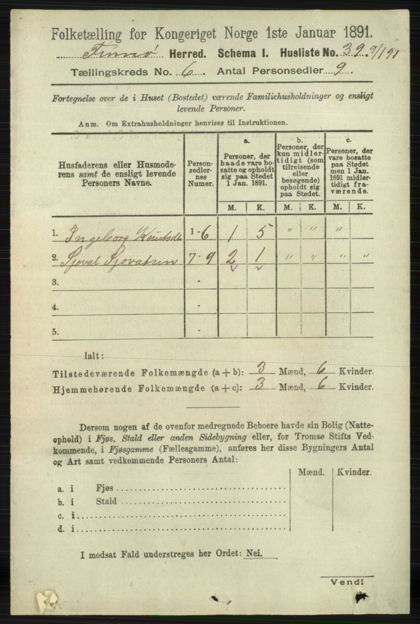 RA, 1891 census for 1141 Finnøy, 1891, p. 1282