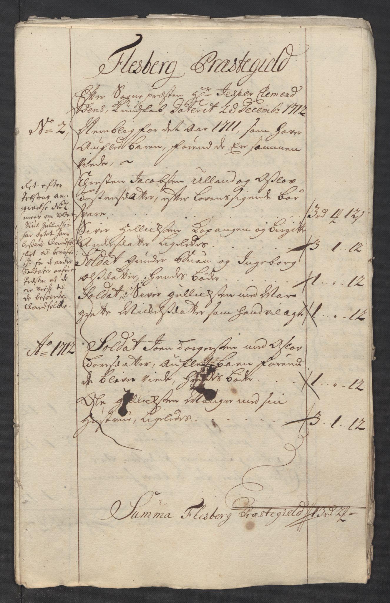 Rentekammeret inntil 1814, Reviderte regnskaper, Fogderegnskap, AV/RA-EA-4092/R24/L1587: Fogderegnskap Numedal og Sandsvær, 1712, p. 268