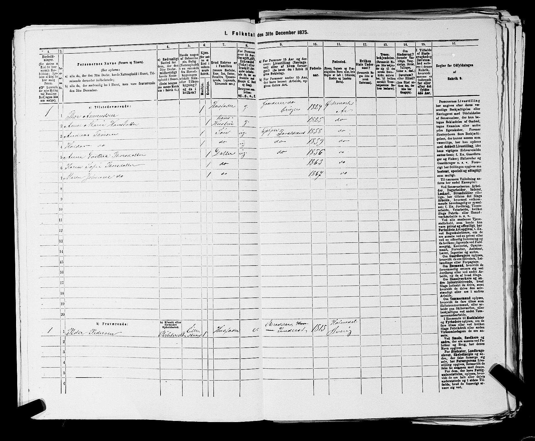 RA, 1875 census for 0118P Aremark, 1875, p. 1165