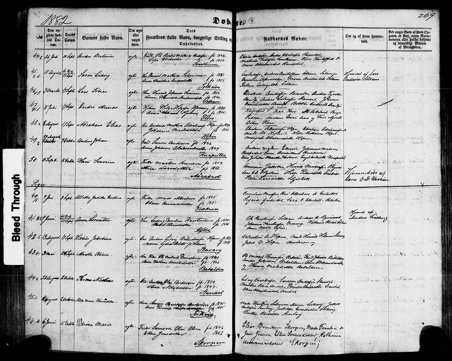 Kinn sokneprestembete, SAB/A-80801/H/Haa/Haaa/L0006: Parish register (official) no. A 6, 1857-1885, p. 269