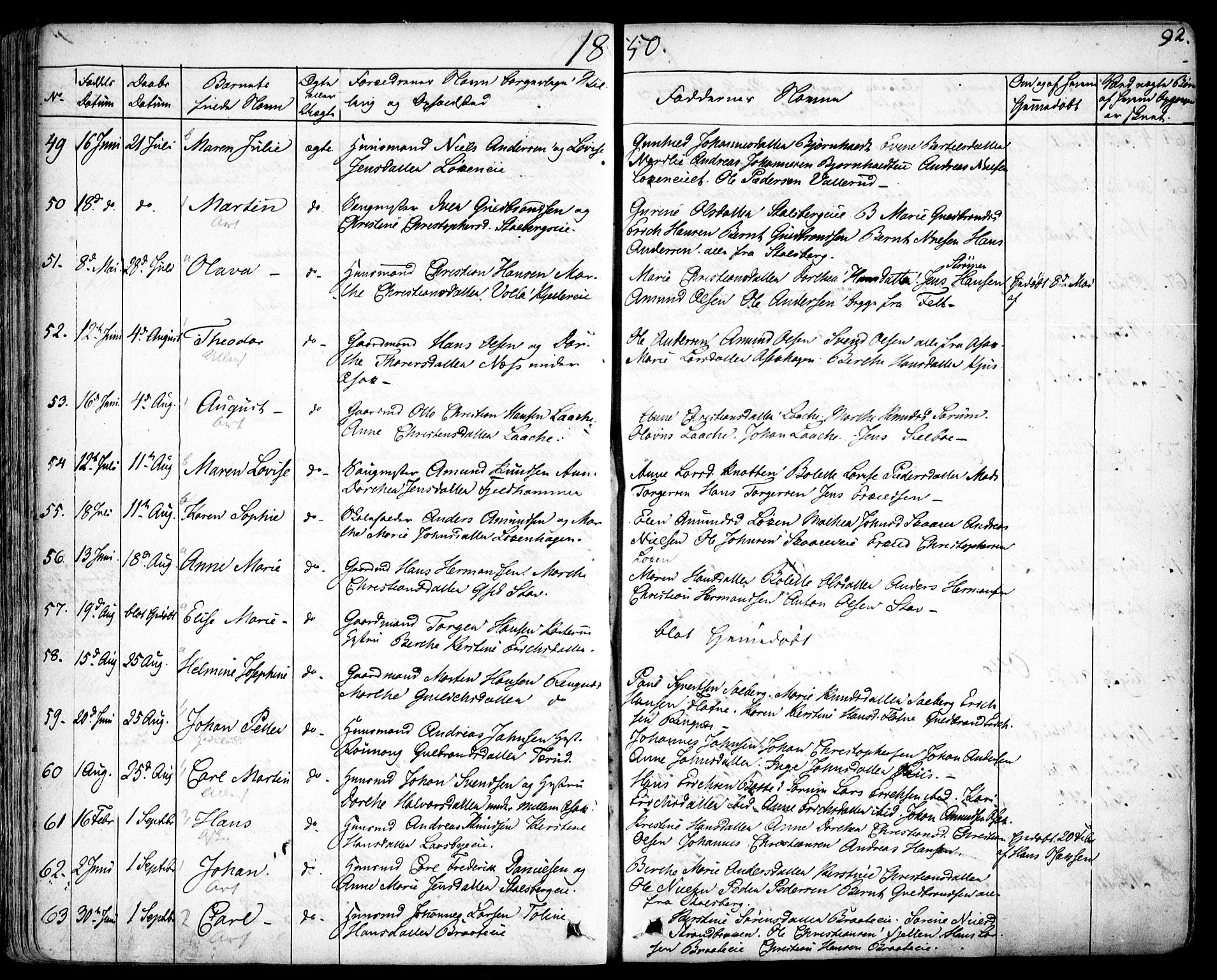 Skedsmo prestekontor Kirkebøker, SAO/A-10033a/F/Fa/L0009: Parish register (official) no. I 9, 1830-1853, p. 92