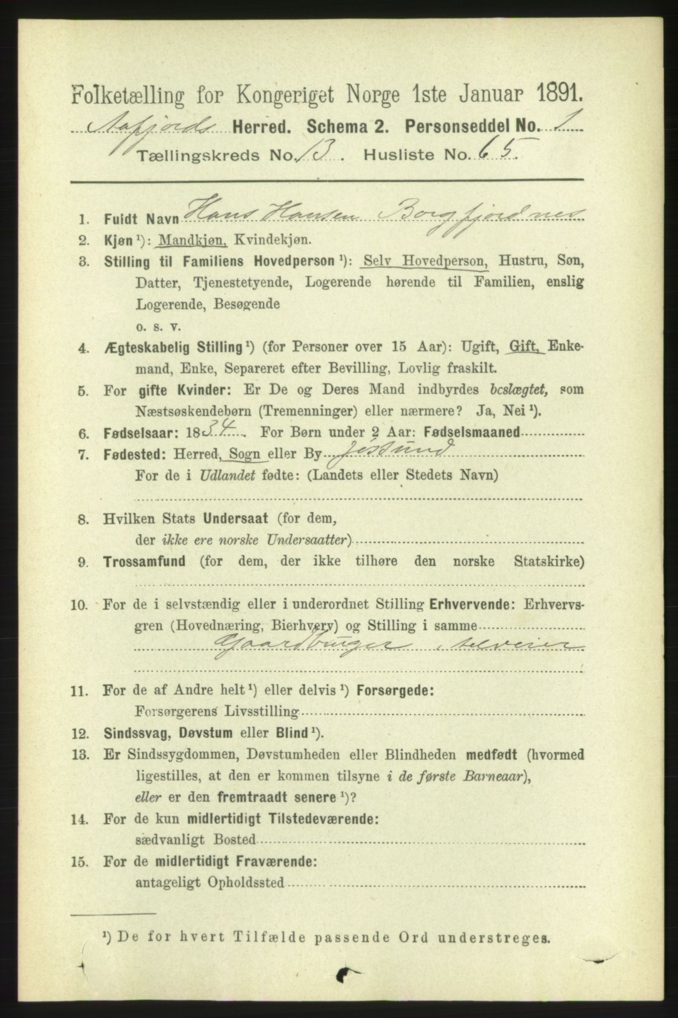 RA, 1891 census for 1630 Åfjord, 1891, p. 4590