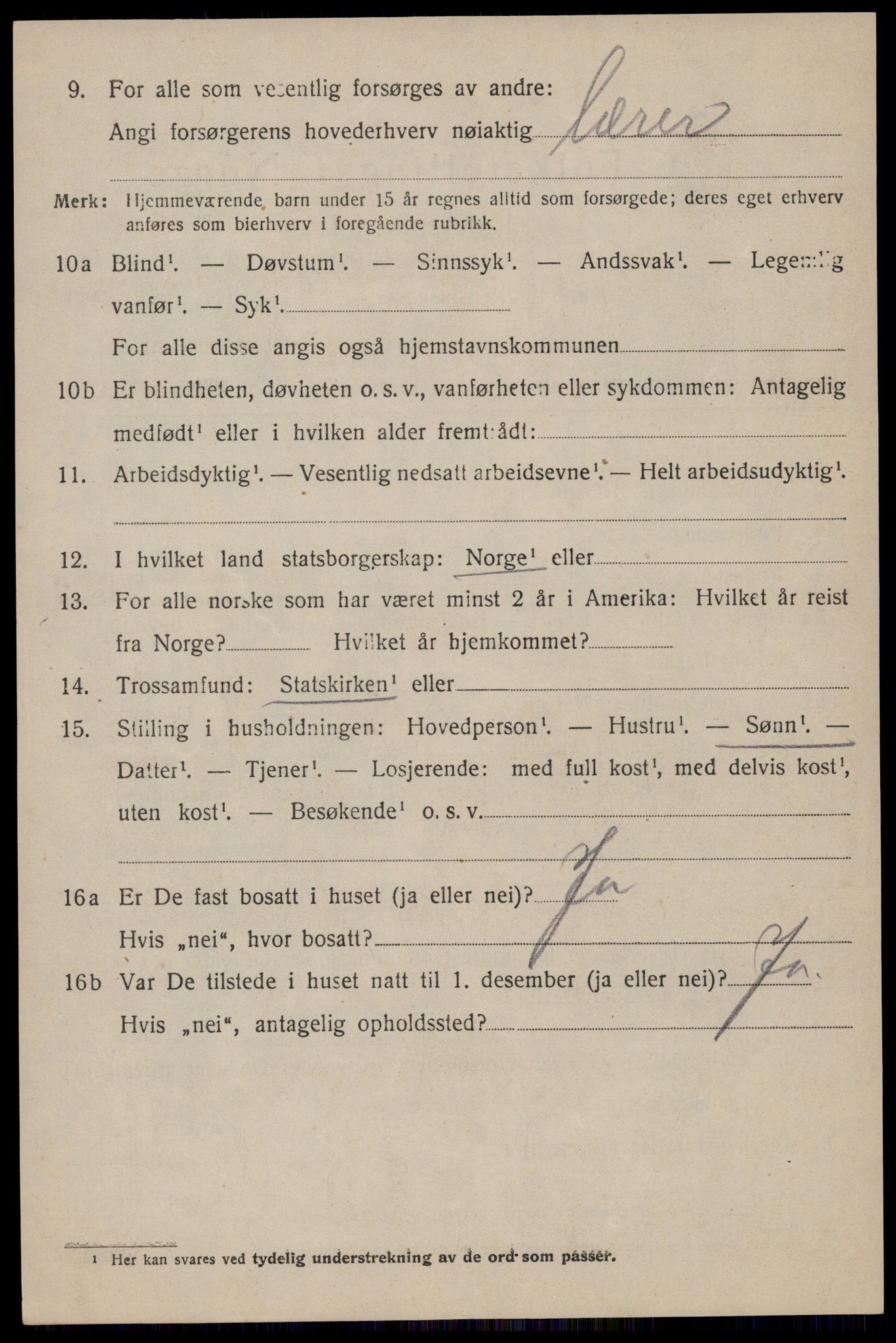 SAST, 1920 census for Håland, 1920, p. 7016