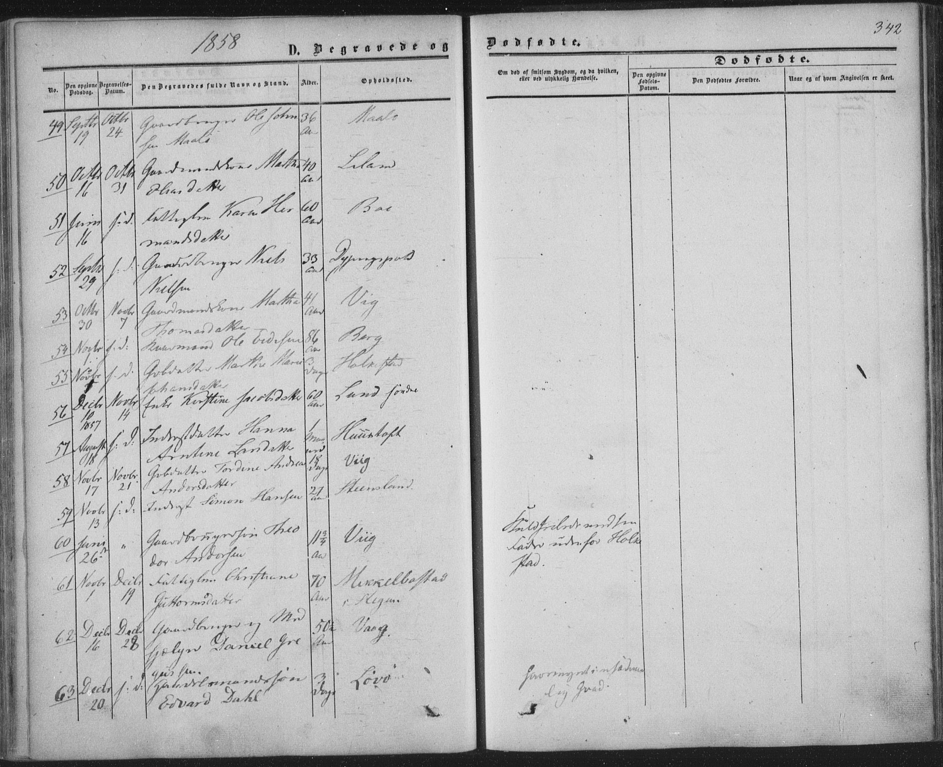 Ministerialprotokoller, klokkerbøker og fødselsregistre - Nordland, AV/SAT-A-1459/855/L0800: Parish register (official) no. 855A08, 1852-1864, p. 342