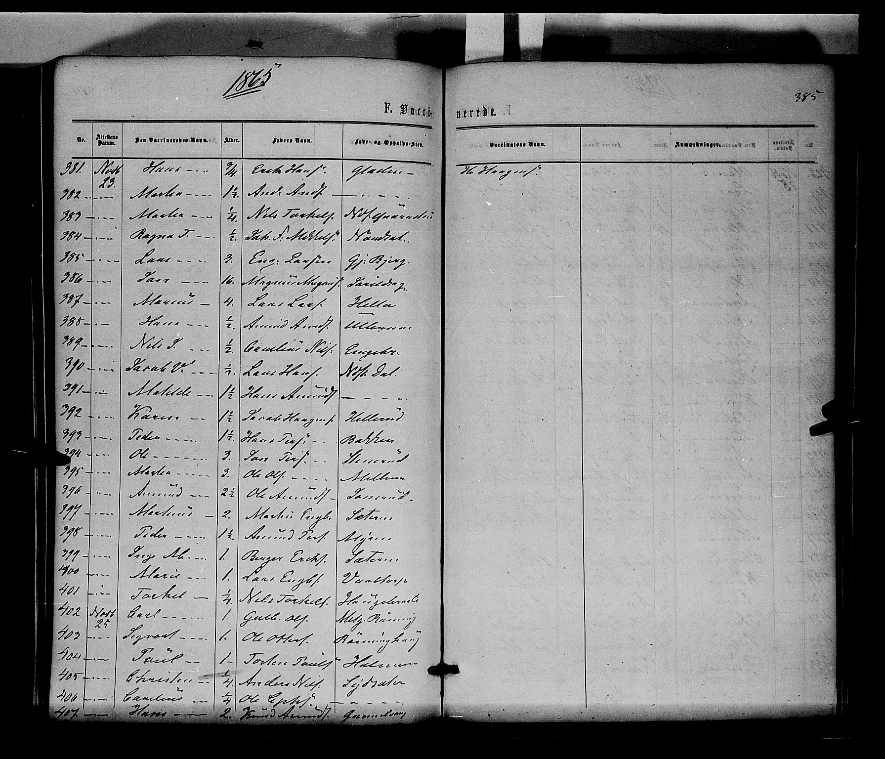 Sør-Odal prestekontor, AV/SAH-PREST-030/H/Ha/Haa/L0003: Parish register (official) no. 3, 1864-1870, p. 385