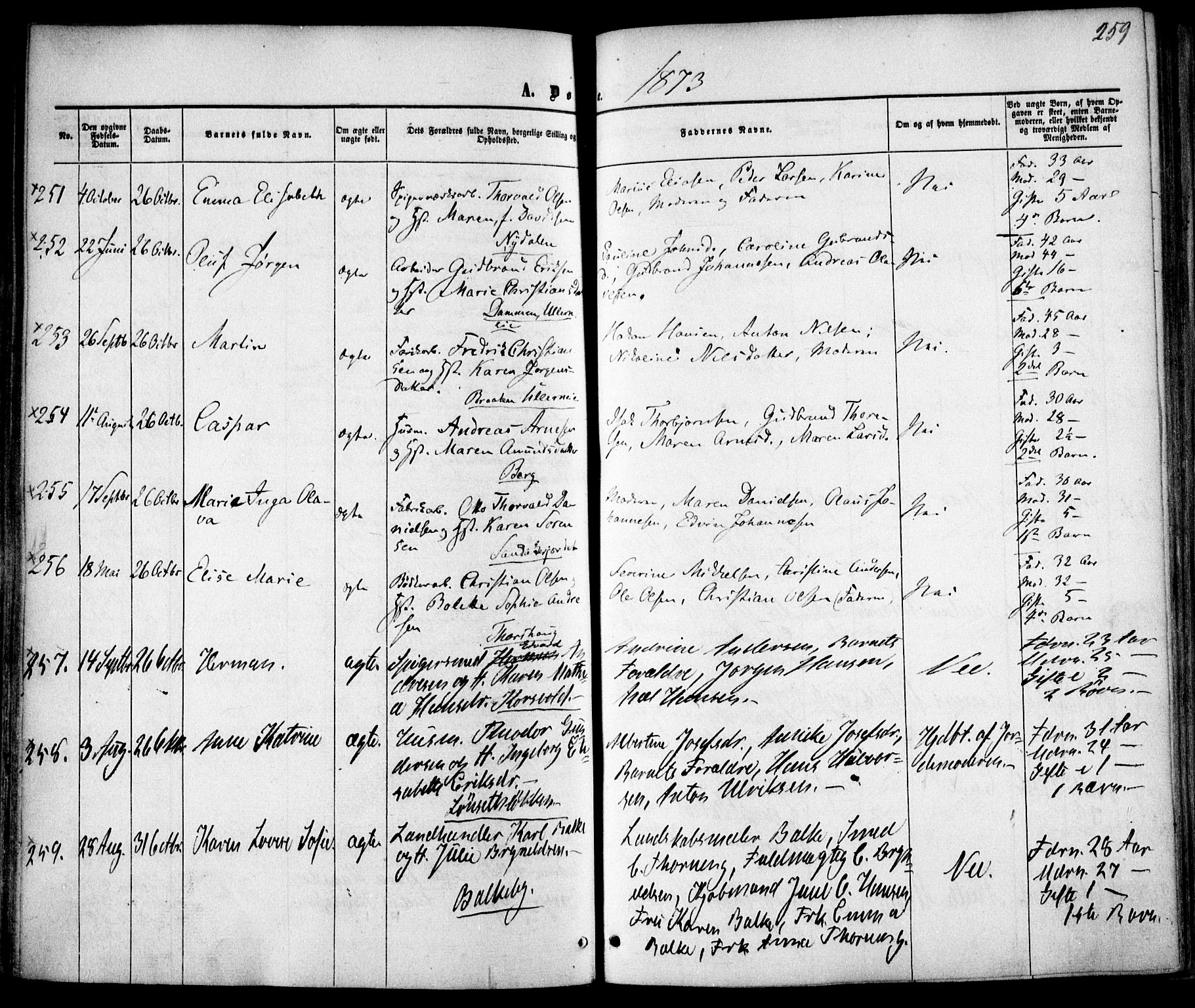 Vestre Aker prestekontor Kirkebøker, AV/SAO-A-10025/F/Fa/L0004: Parish register (official) no. 4, 1857-1877, p. 259