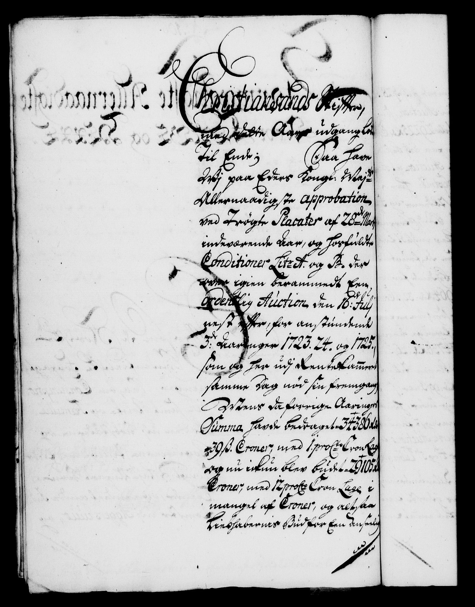 Rentekammeret, Kammerkanselliet, RA/EA-3111/G/Gf/Gfa/L0005: Norsk relasjons- og resolusjonsprotokoll (merket RK 52.5), 1722, p. 543