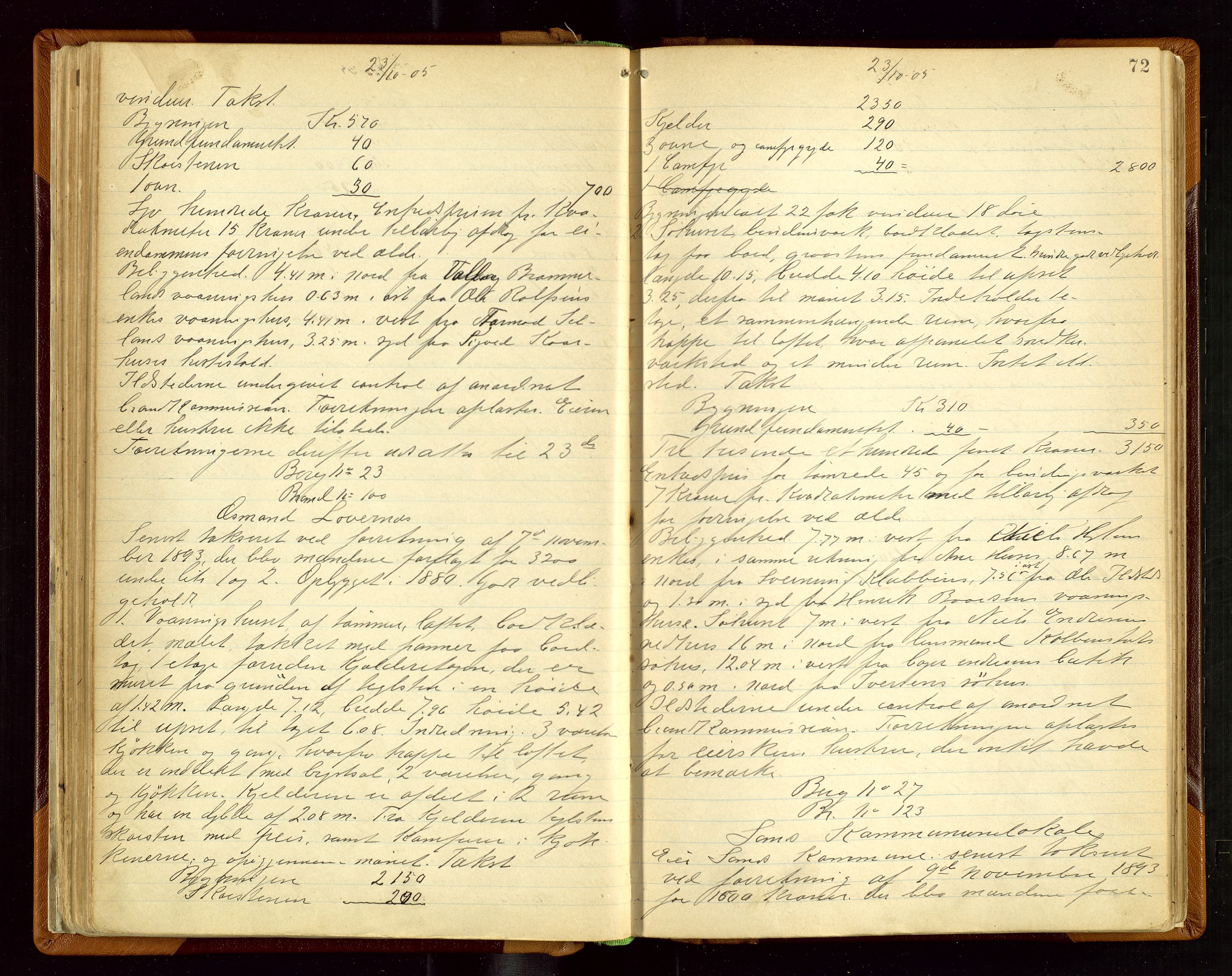 Sand lensmannskontor, AV/SAST-A-100415/Gob/L0003: Branntakstprotokoll, 1893-1936, p. 71b-72a