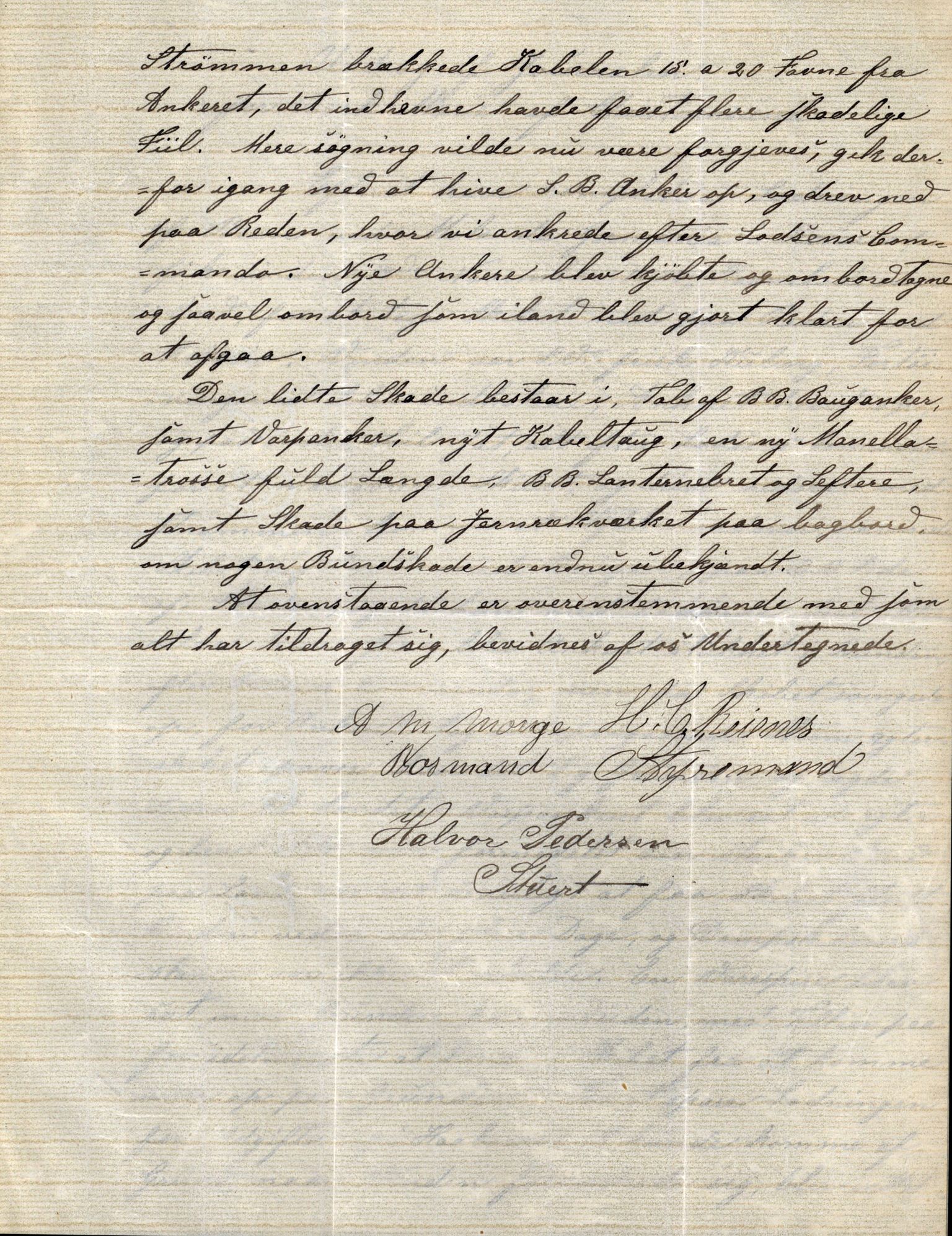 Pa 63 - Østlandske skibsassuranceforening, VEMU/A-1079/G/Ga/L0024/0003: Havaridokumenter / Marrycat, Oscar, Marie, Hurtig, Svalen, Anna, 1889, p. 21