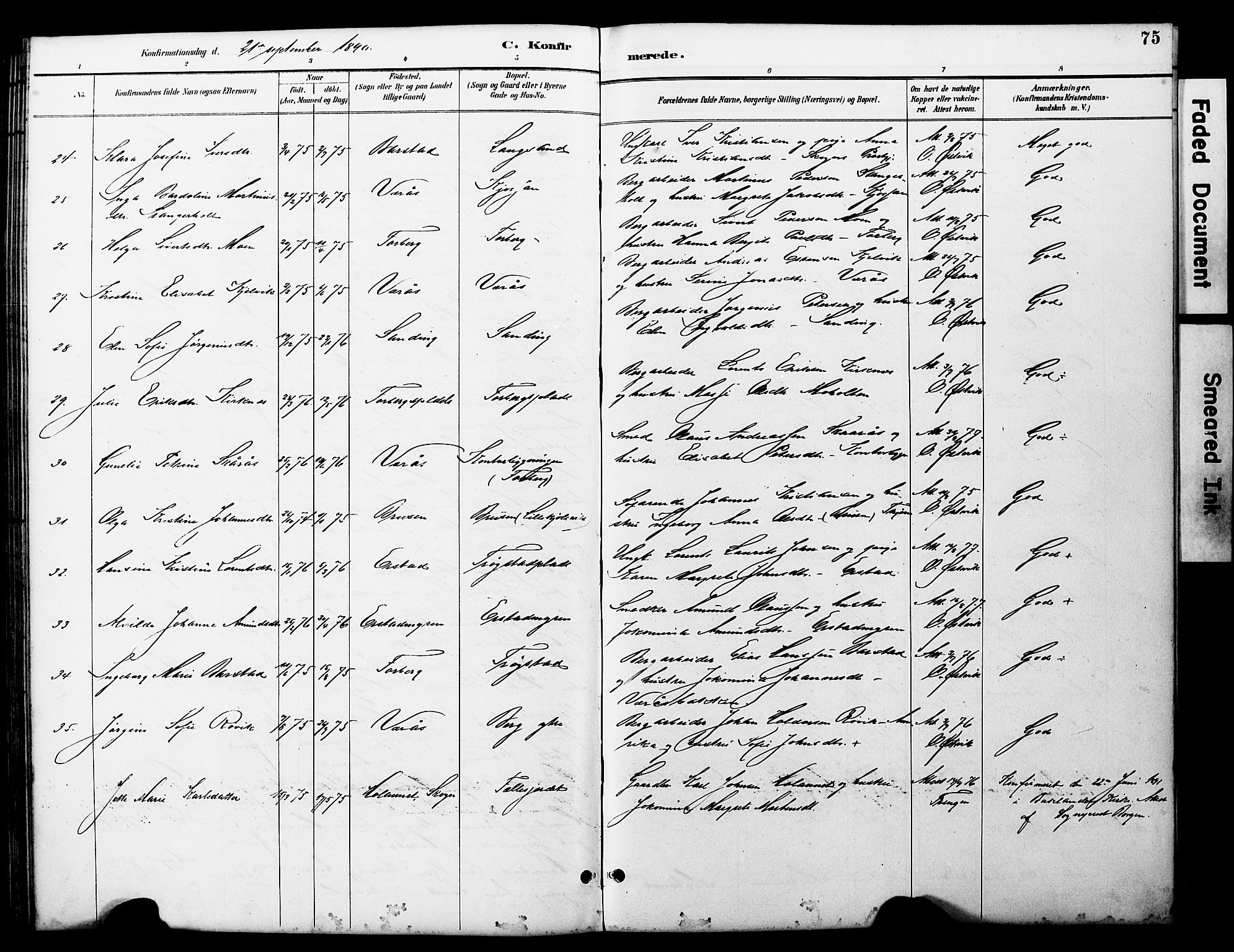 Ministerialprotokoller, klokkerbøker og fødselsregistre - Nord-Trøndelag, SAT/A-1458/722/L0226: Parish register (copy) no. 722C02, 1889-1927, p. 75