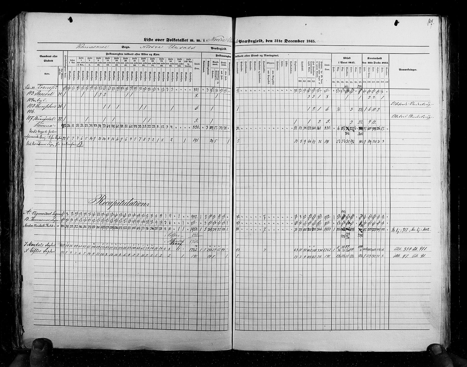 RA, Census 1845, vol. 6: Lister og Mandal amt og Stavanger amt, 1845, p. 87