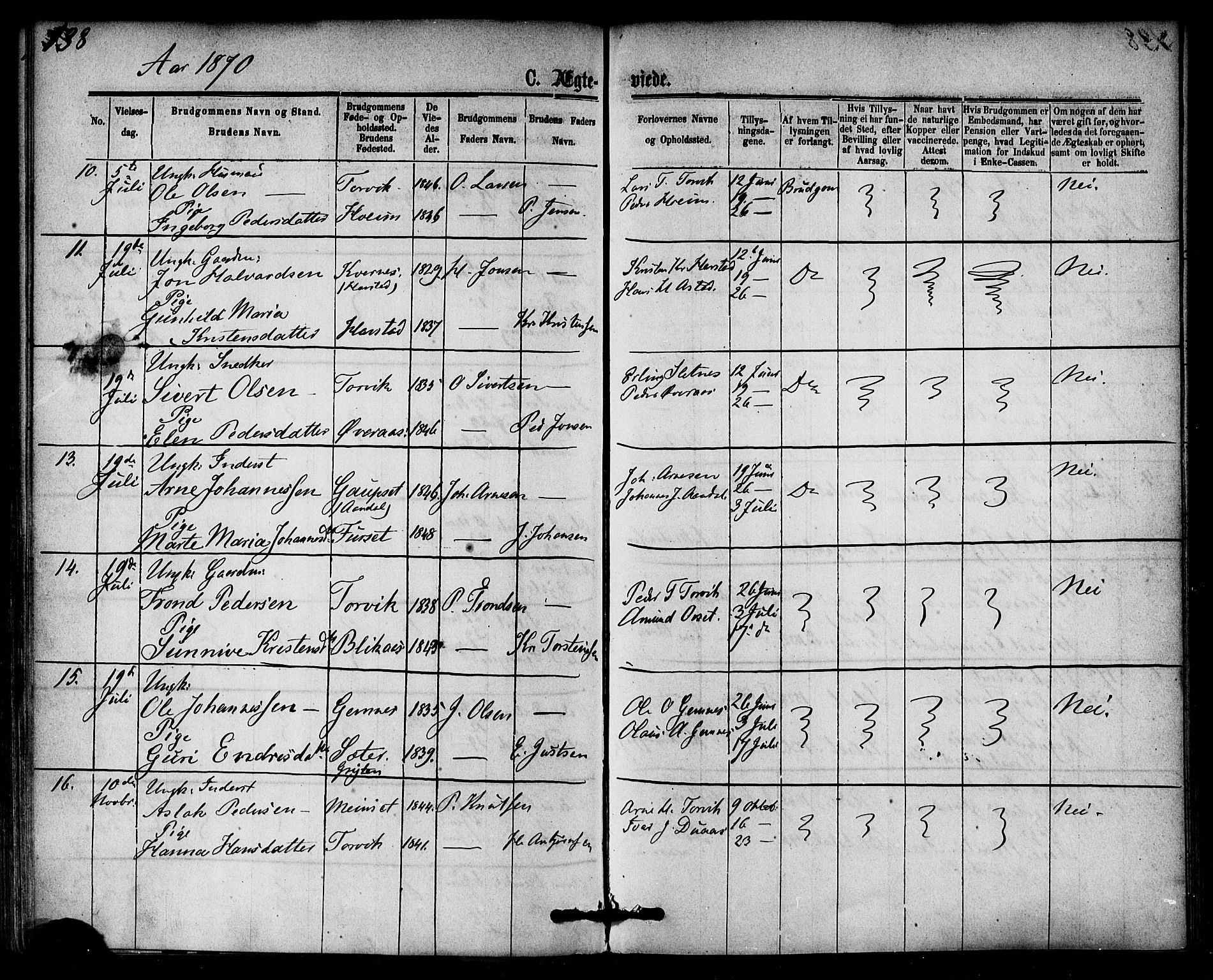 Ministerialprotokoller, klokkerbøker og fødselsregistre - Møre og Romsdal, AV/SAT-A-1454/584/L0966: Parish register (official) no. 584A06, 1869-1878, p. 138