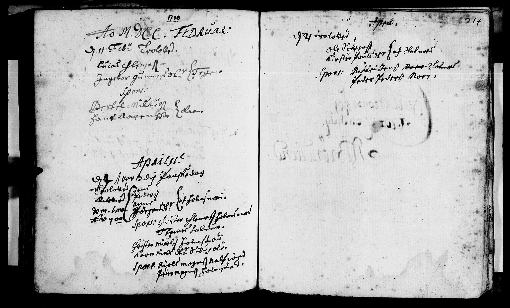 Ministerialprotokoller, klokkerbøker og fødselsregistre - Nordland, AV/SAT-A-1459/888/L1231: Parish register (official) no. 888A01 /1, 1693-1738, p. 214