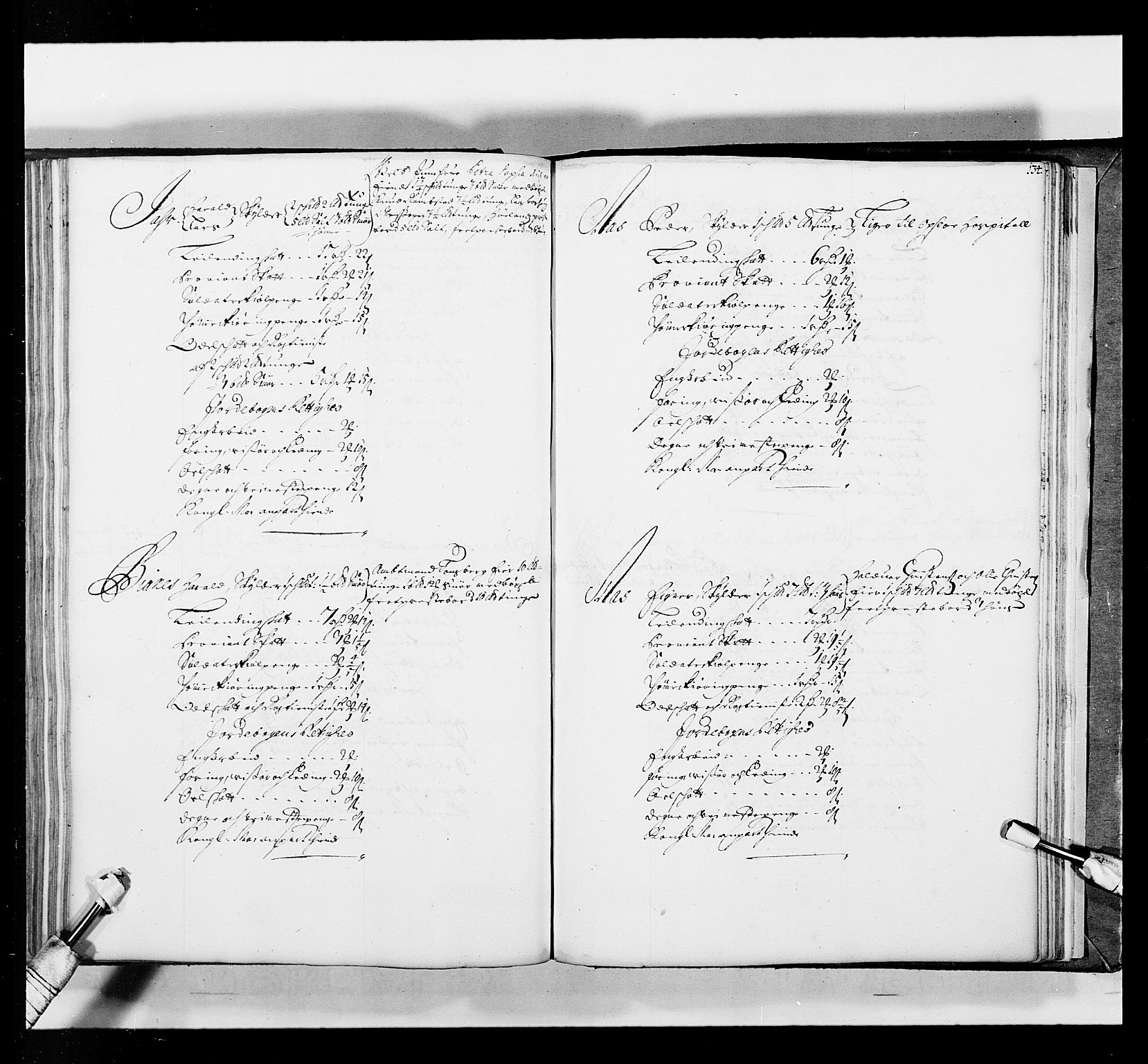 Stattholderembetet 1572-1771, AV/RA-EA-2870/Ek/L0035/0001: Jordebøker 1662-1720: / Matrikkel for Nedre Romerike, 1695, p. 133b-134a