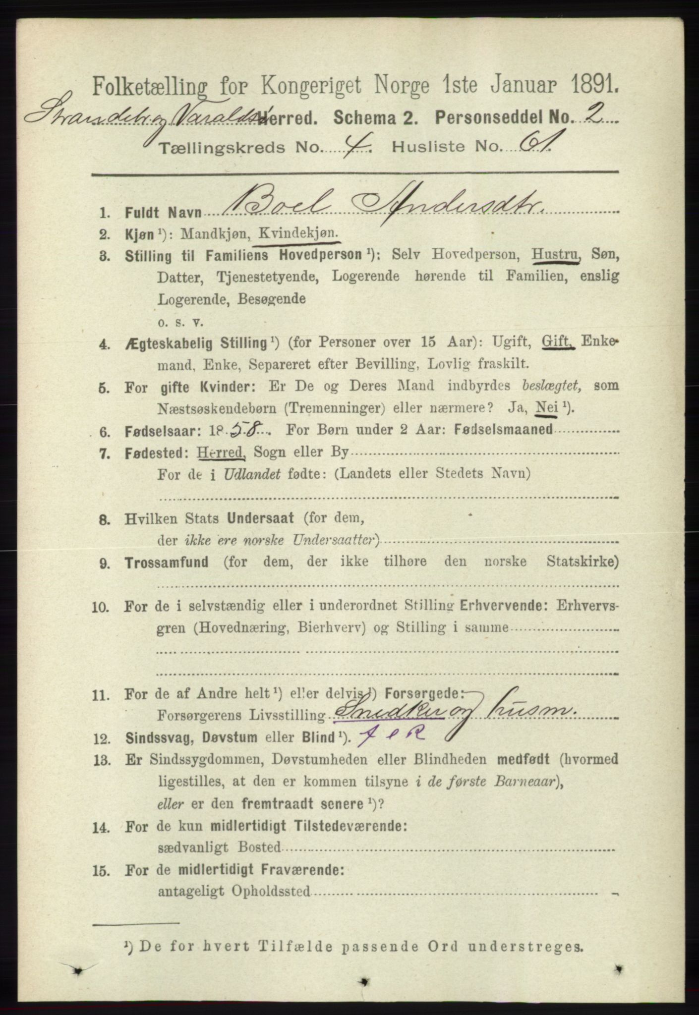 RA, 1891 census for 1226 Strandebarm og Varaldsøy, 1891, p. 1775