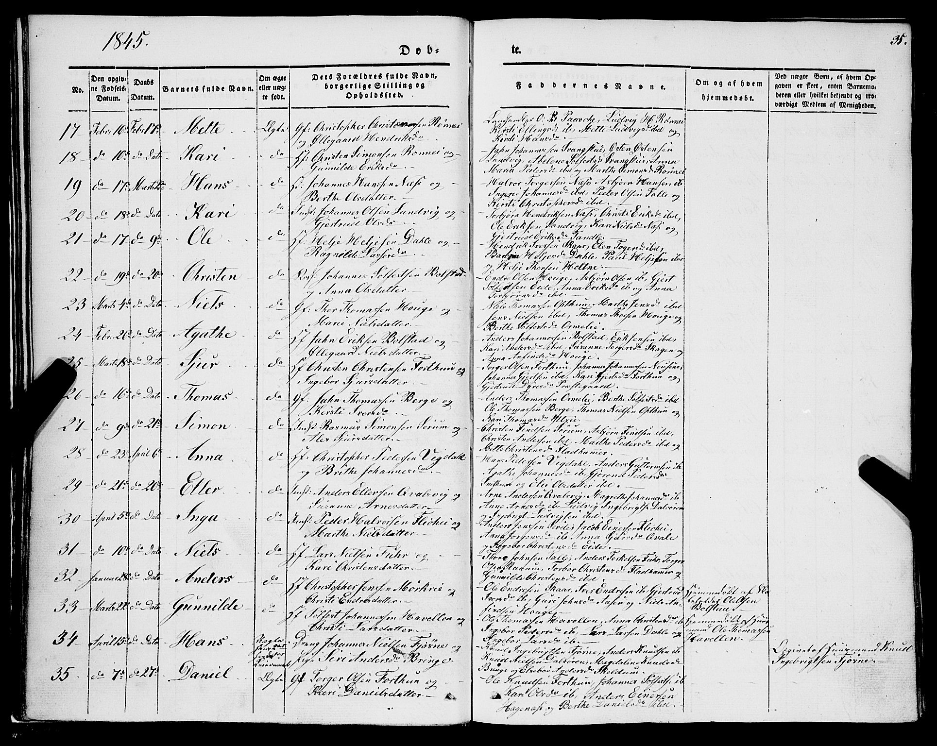 Luster sokneprestembete, AV/SAB-A-81101/H/Haa/Haaa/L0006: Parish register (official) no. A 6, 1840-1848, p. 35