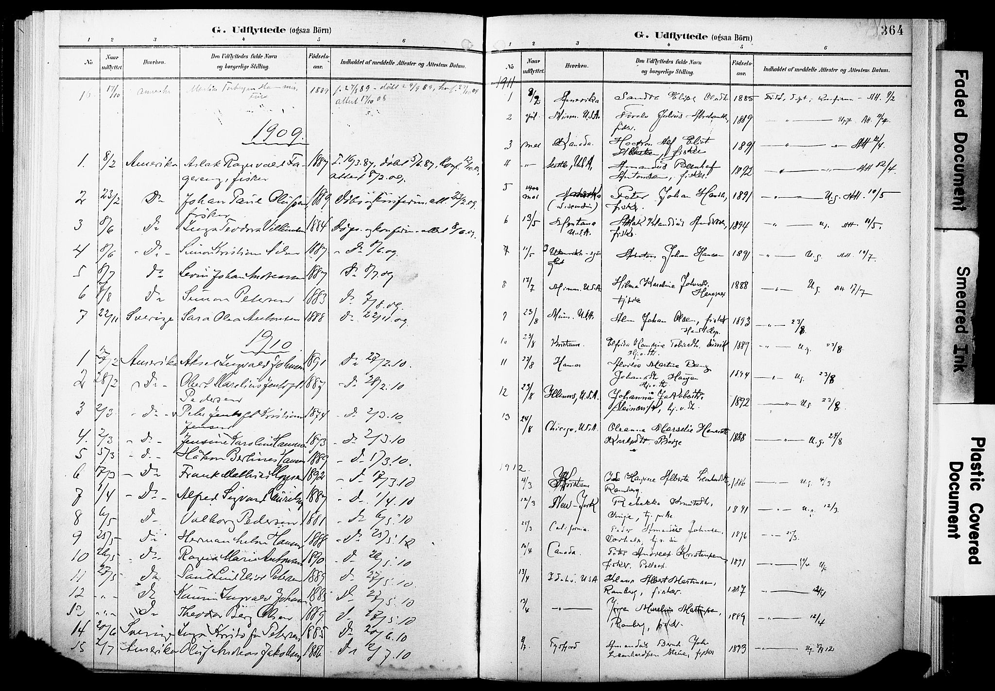 Ministerialprotokoller, klokkerbøker og fødselsregistre - Nordland, AV/SAT-A-1459/891/L1305: Parish register (official) no. 891A10, 1895-1921, p. 364